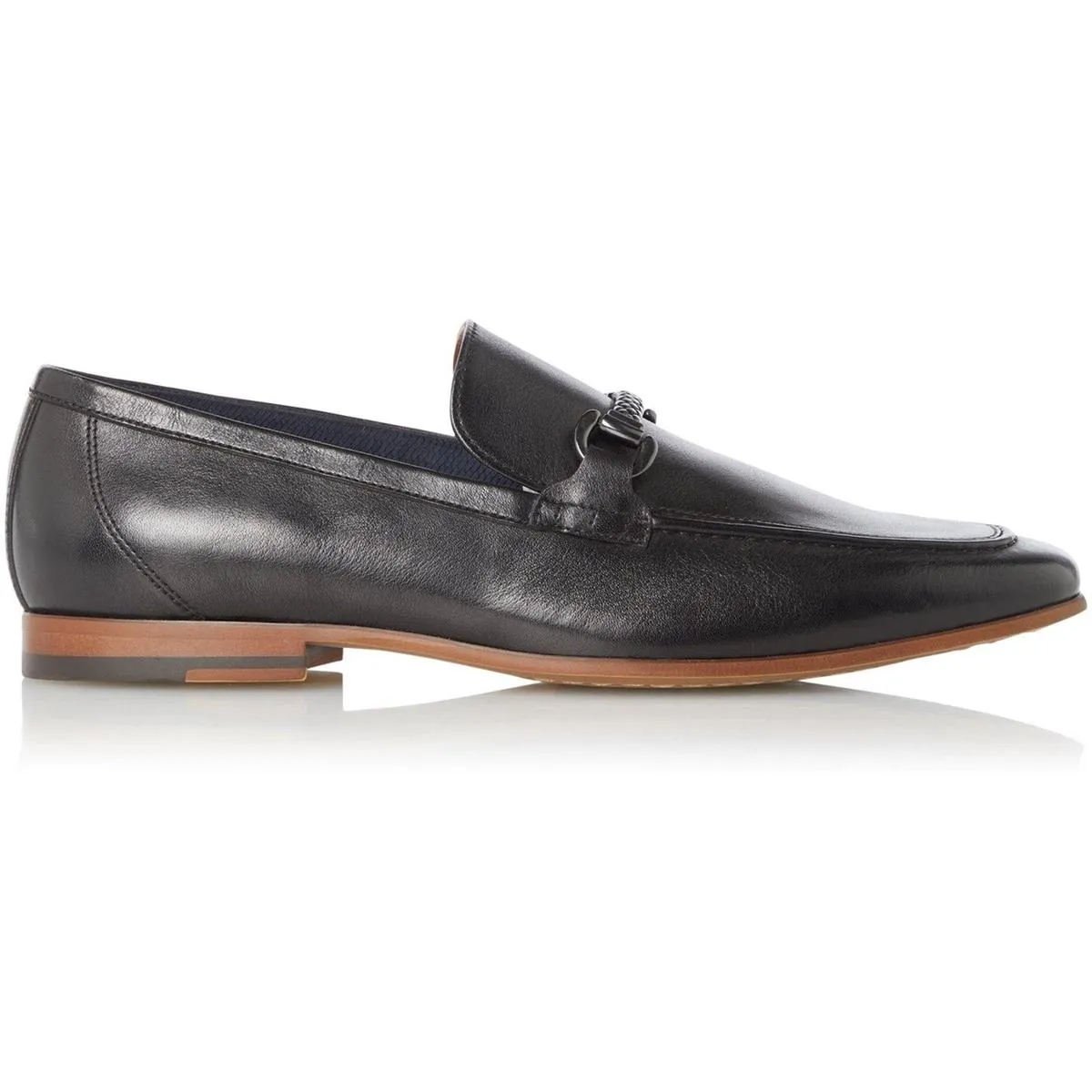 Dune Santino Woven Trim Loafers Black