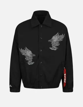 Eagle and Logo Embroidery Shirt Jacket