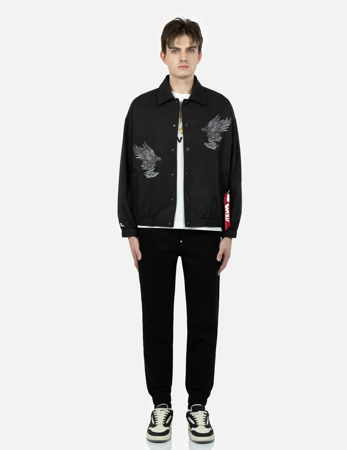 Eagle and Logo Embroidery Shirt Jacket