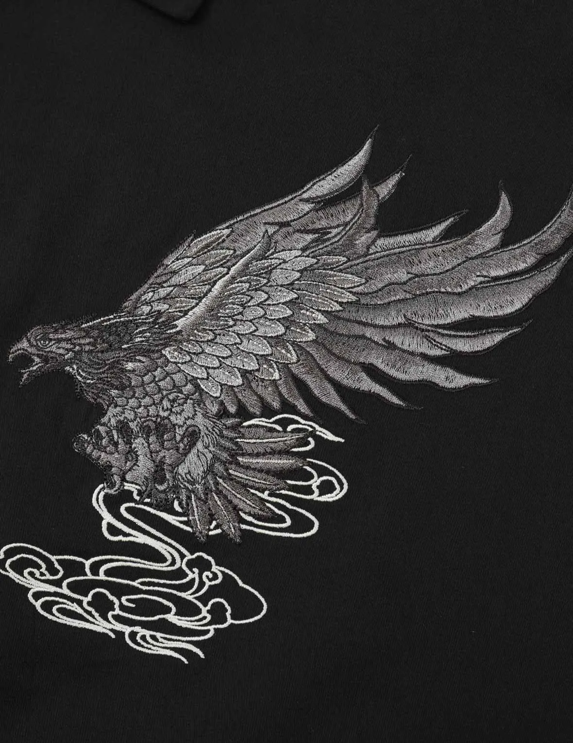 Eagle and Logo Embroidery Shirt Jacket