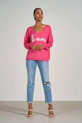 Elan Fuchsia Love Sweater