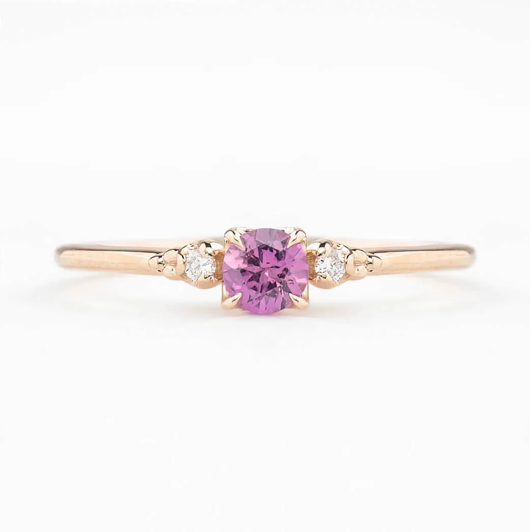 Estel Ring 4mm 0.35ct Pink Umba Sapphire 14K Rose Gold