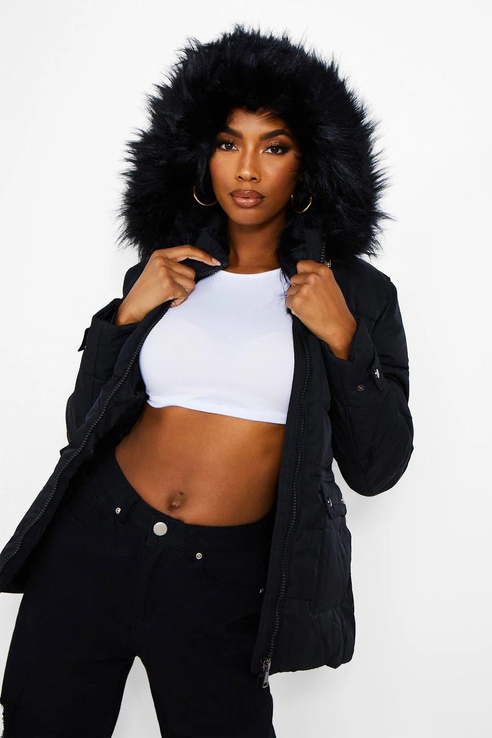 Faux Fur Lined Puffer Jacket