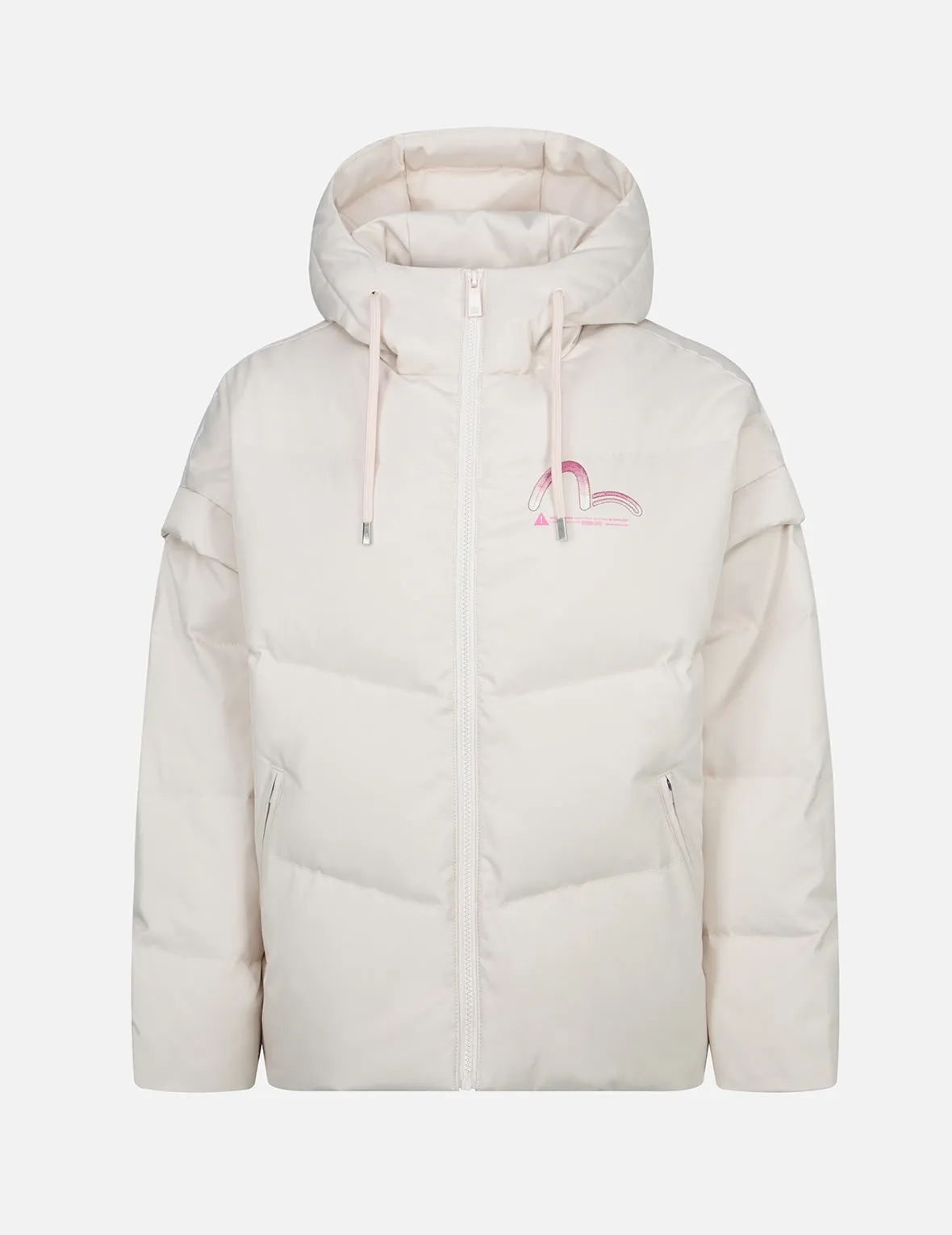 Gradient Seagull Embroidery Down Jacket