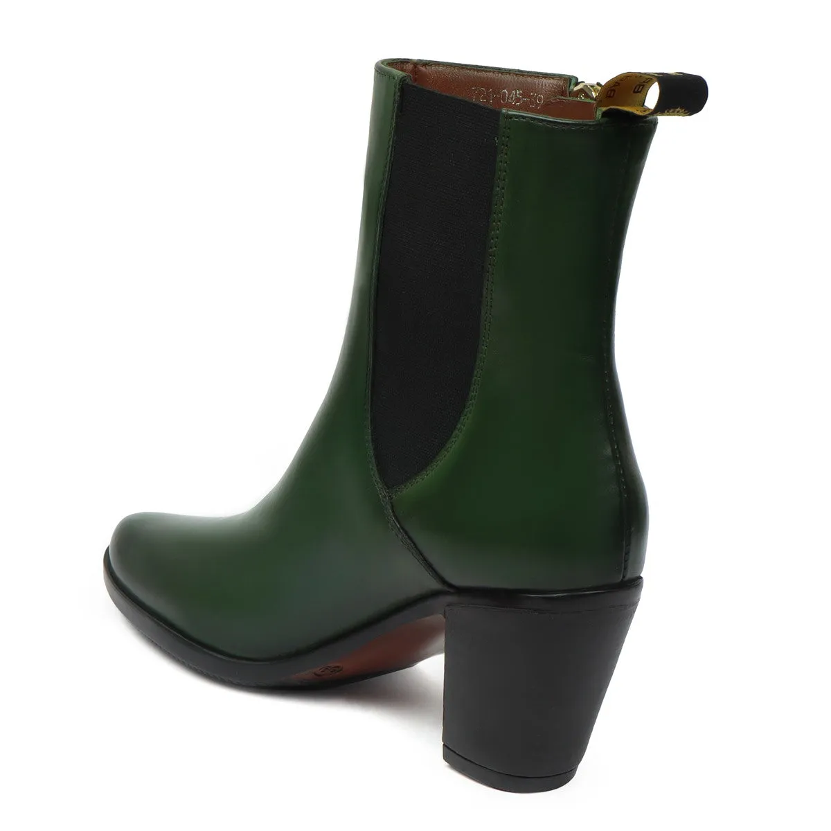 Green High Ankle Ladies Leather Boots By Brune & Bareskin