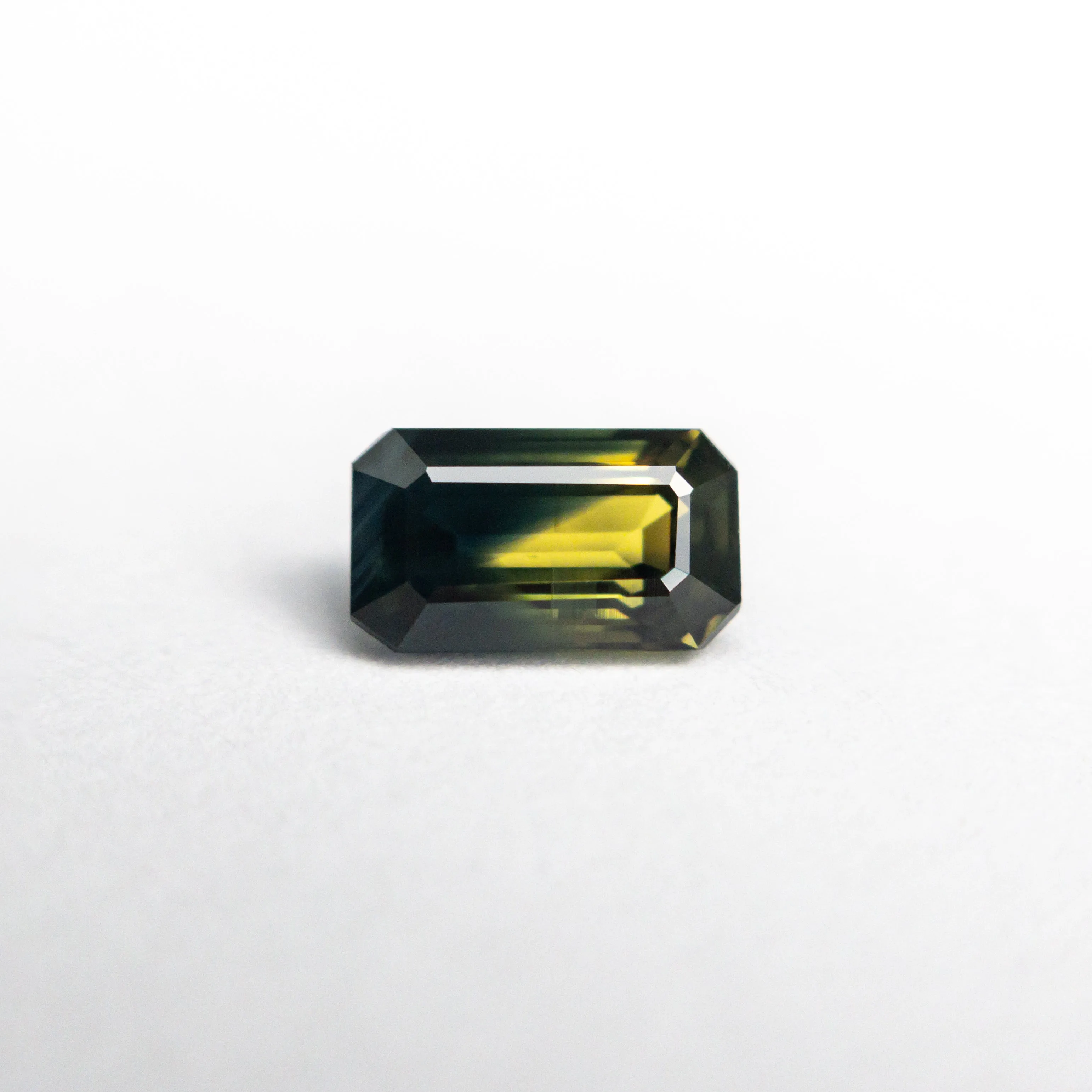 Green Step Cut Sapphire - 0.96ct Cut Corner Rectangle