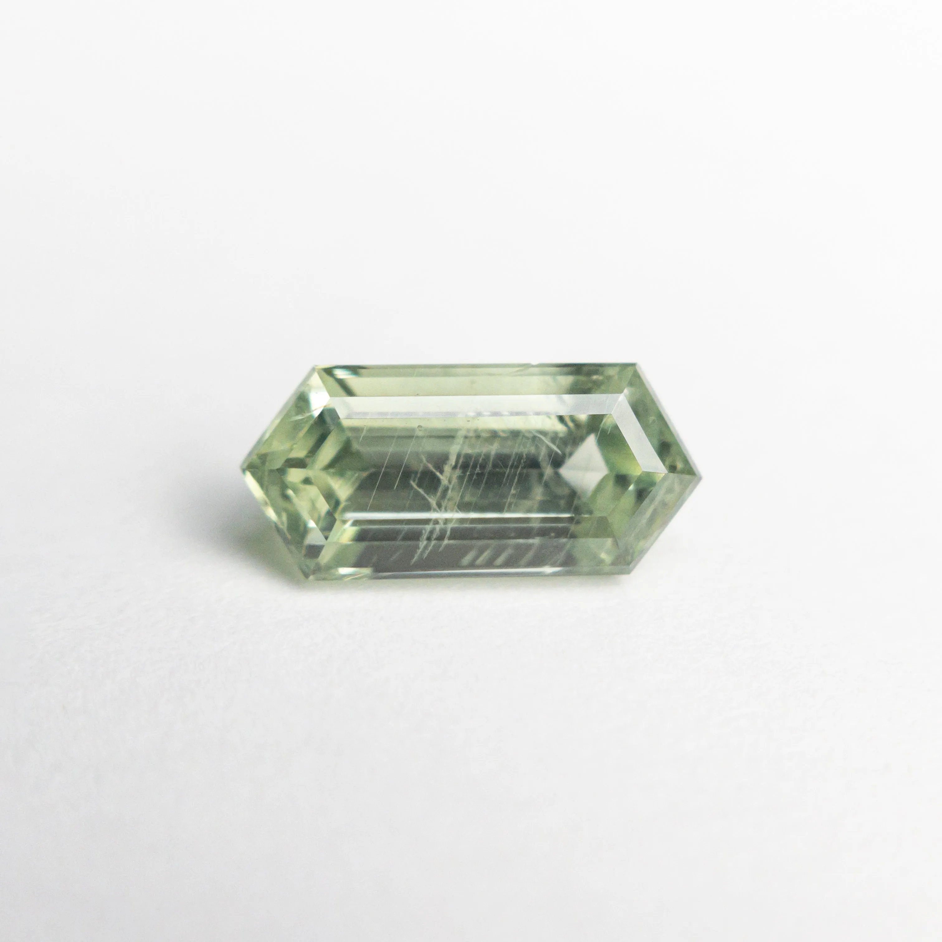 Green Step Cut Sapphire - 1.50ct Hexagon