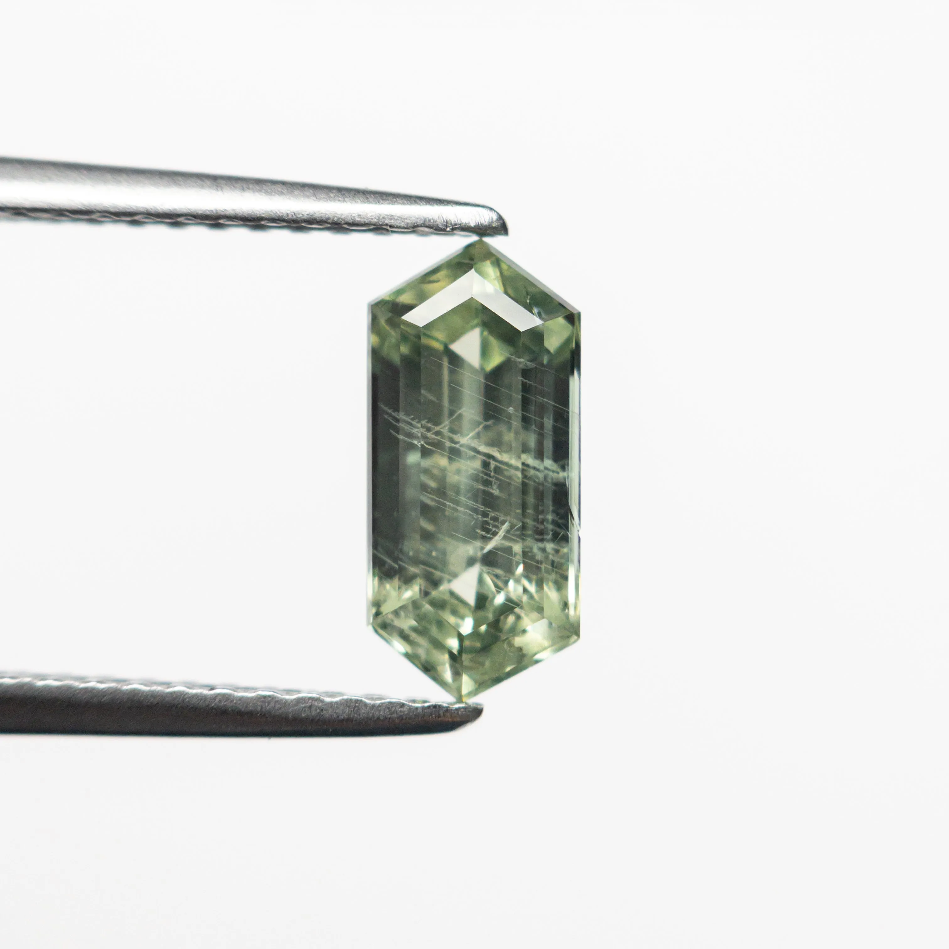 Green Step Cut Sapphire - 1.50ct Hexagon