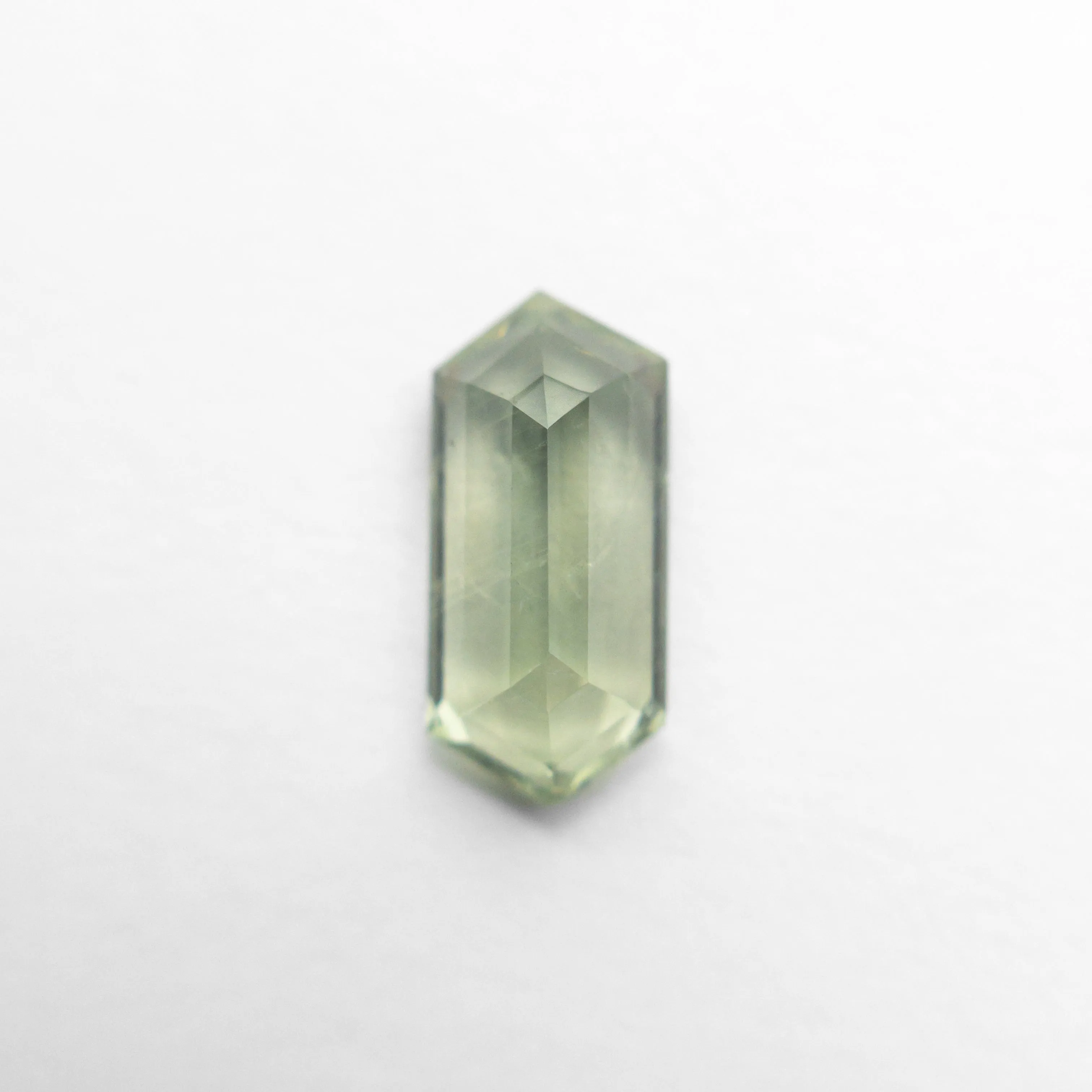 Green Step Cut Sapphire - 1.50ct Hexagon