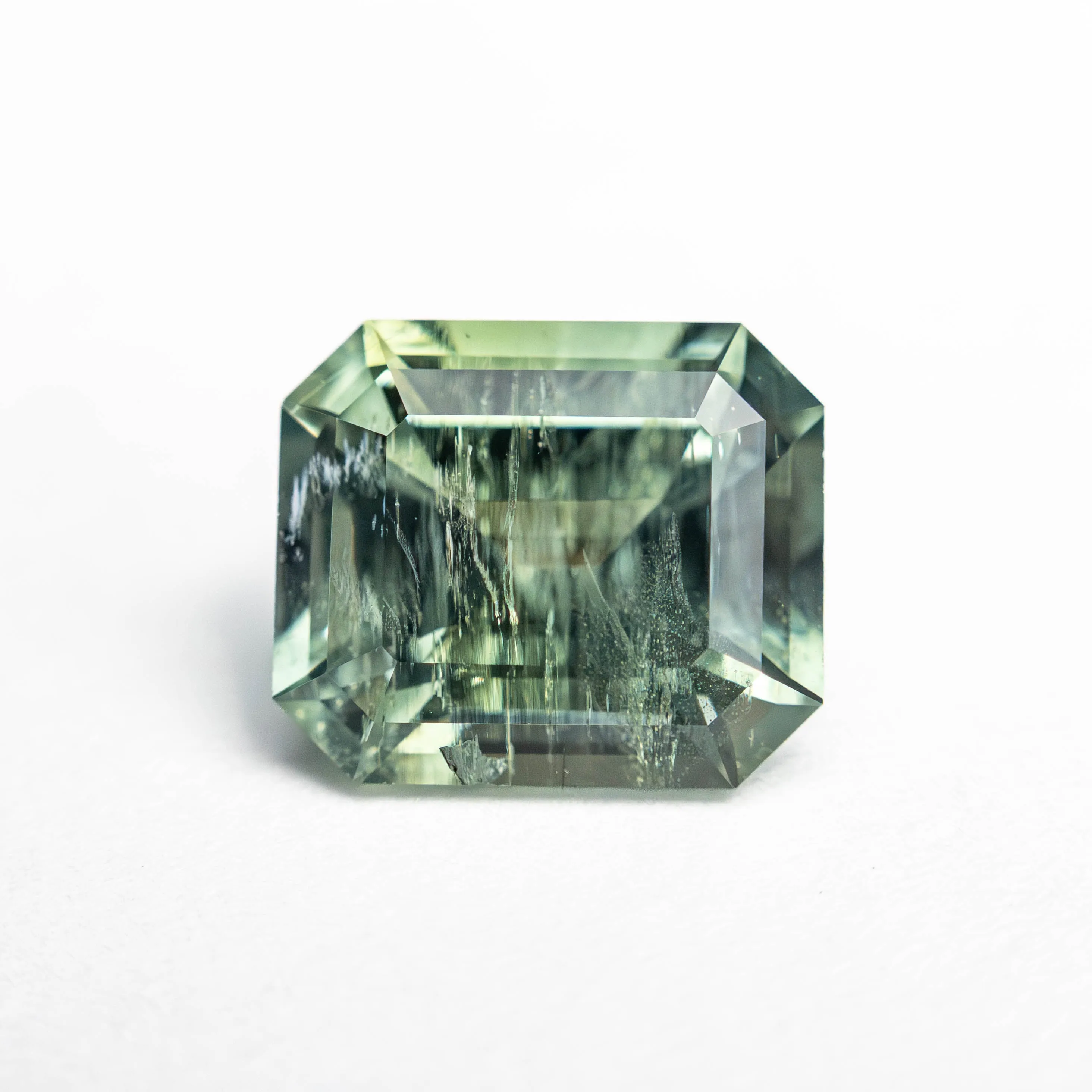 Green/Teal Step Cut Sapphire - 2.66ct Cut Corner Rectangle