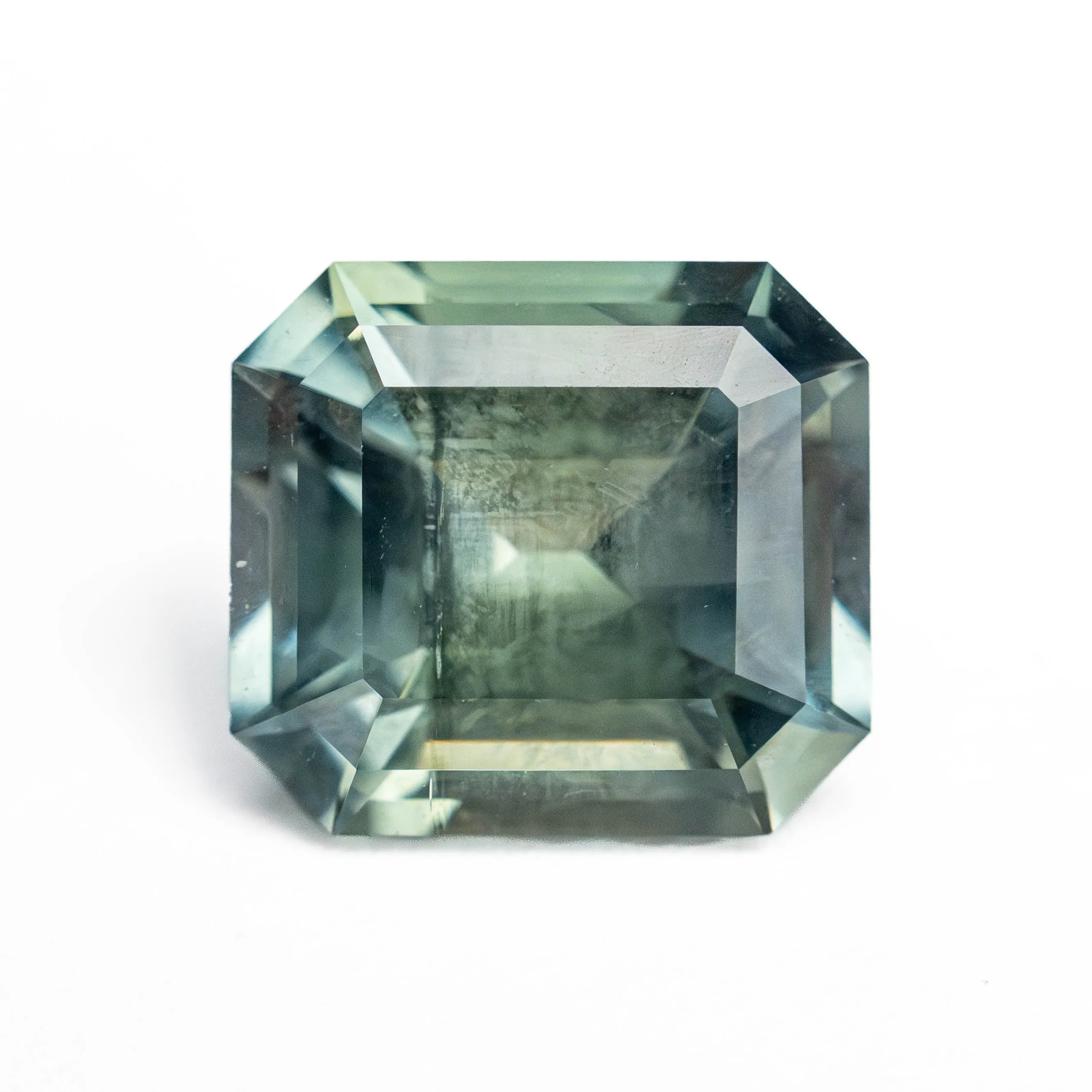 Green/Teal Step Cut Sapphire - 3.30ct Cut Corner Rectangle