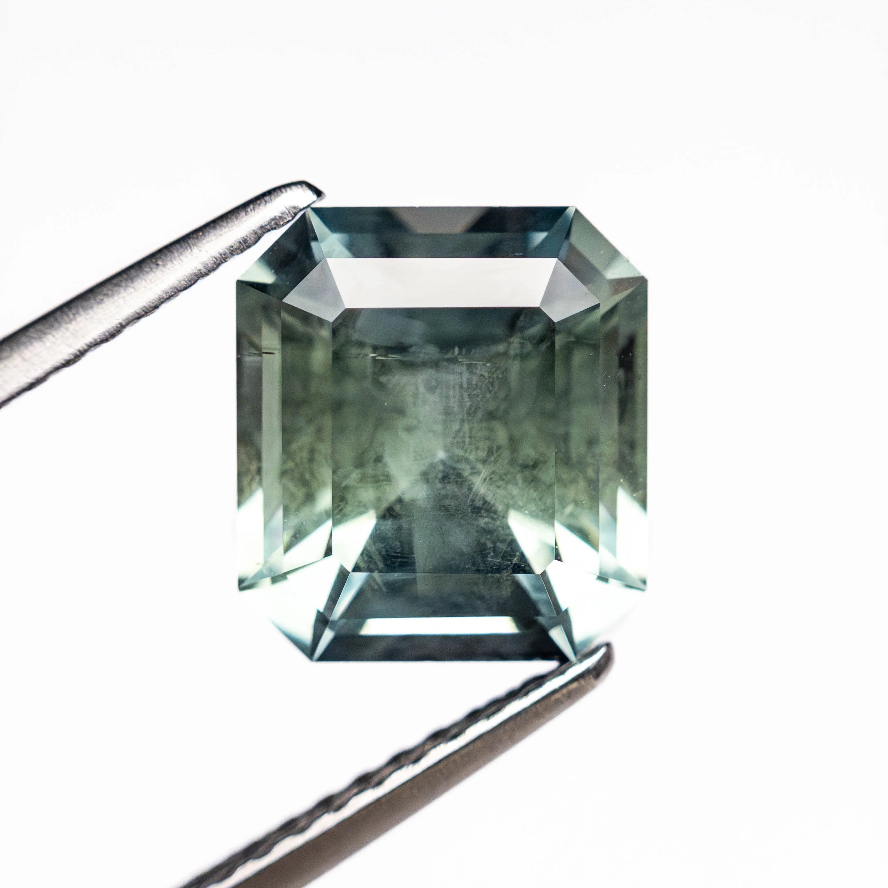 Green/Teal Step Cut Sapphire - 3.30ct Cut Corner Rectangle