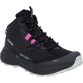 Hi-Tec Fuse Trail Mid WP Trainers Black/Cool Grey/Cyclamen