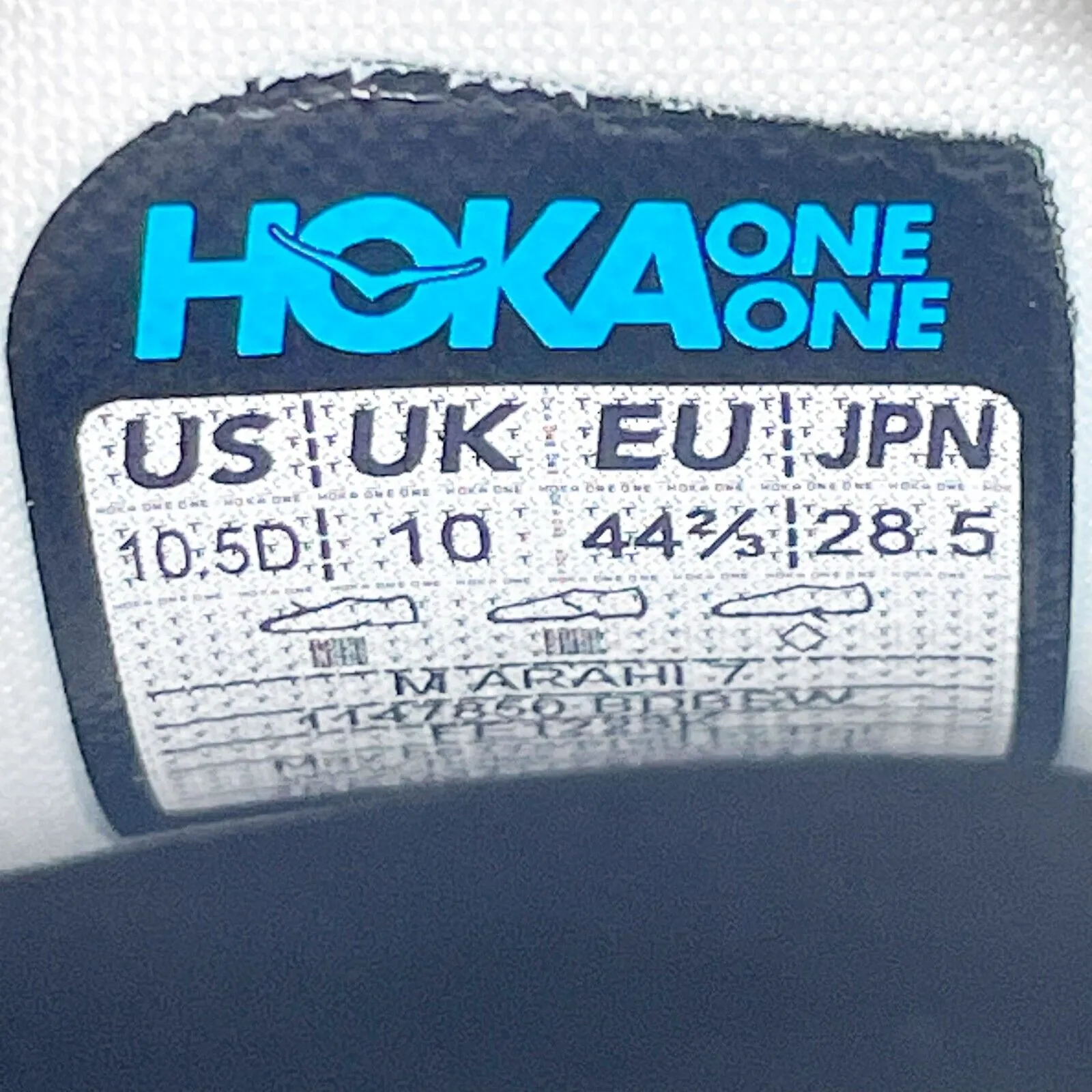 Hoka One One Mens Arahi 7 1147850 BDBSW White Running Shoes Sneakers Size 10.5 D