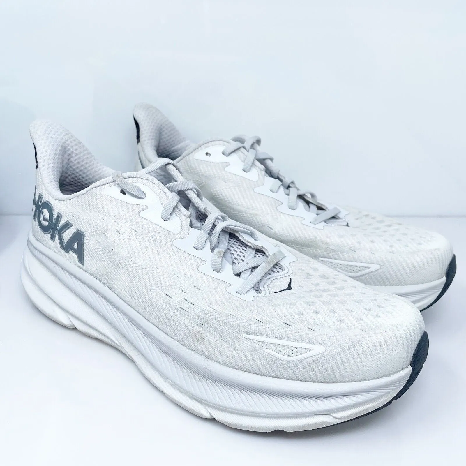 Hoka One One Mens Clifton 9 1127895 NCSW Gray Running Shoes Sneakers Size 11.5 D