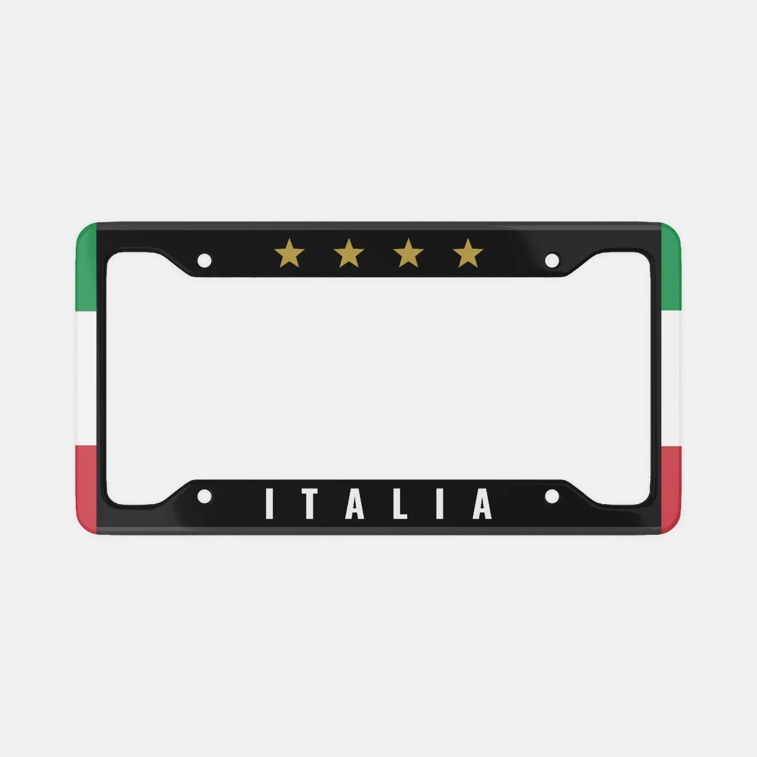 Italy 4 Stars Black - License Plate Frame