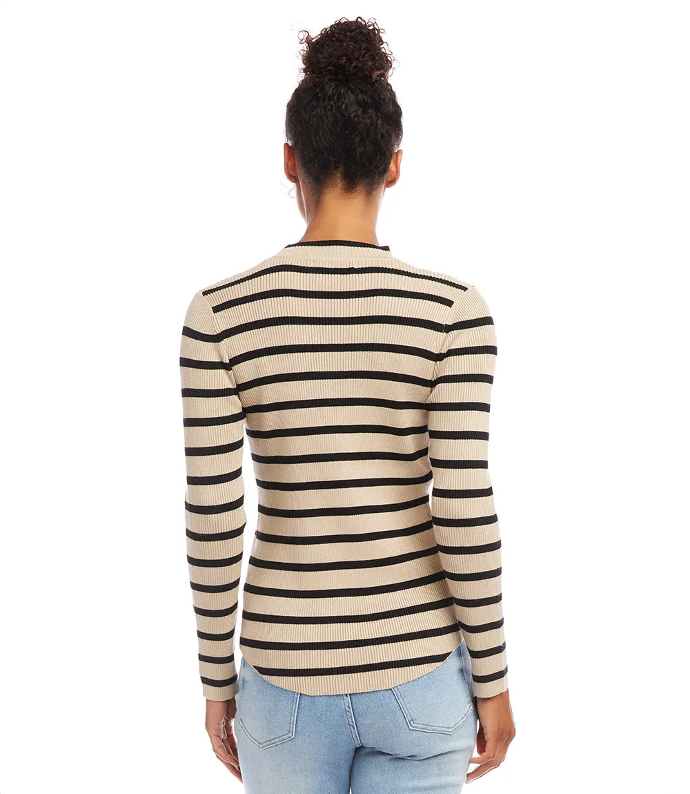 Karen Kane Shirttail Stripe Sweater