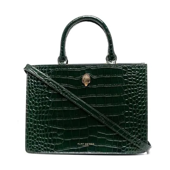 KURT GEIGER Shoredicth Tote Dark Green Leather Corssbody Bag