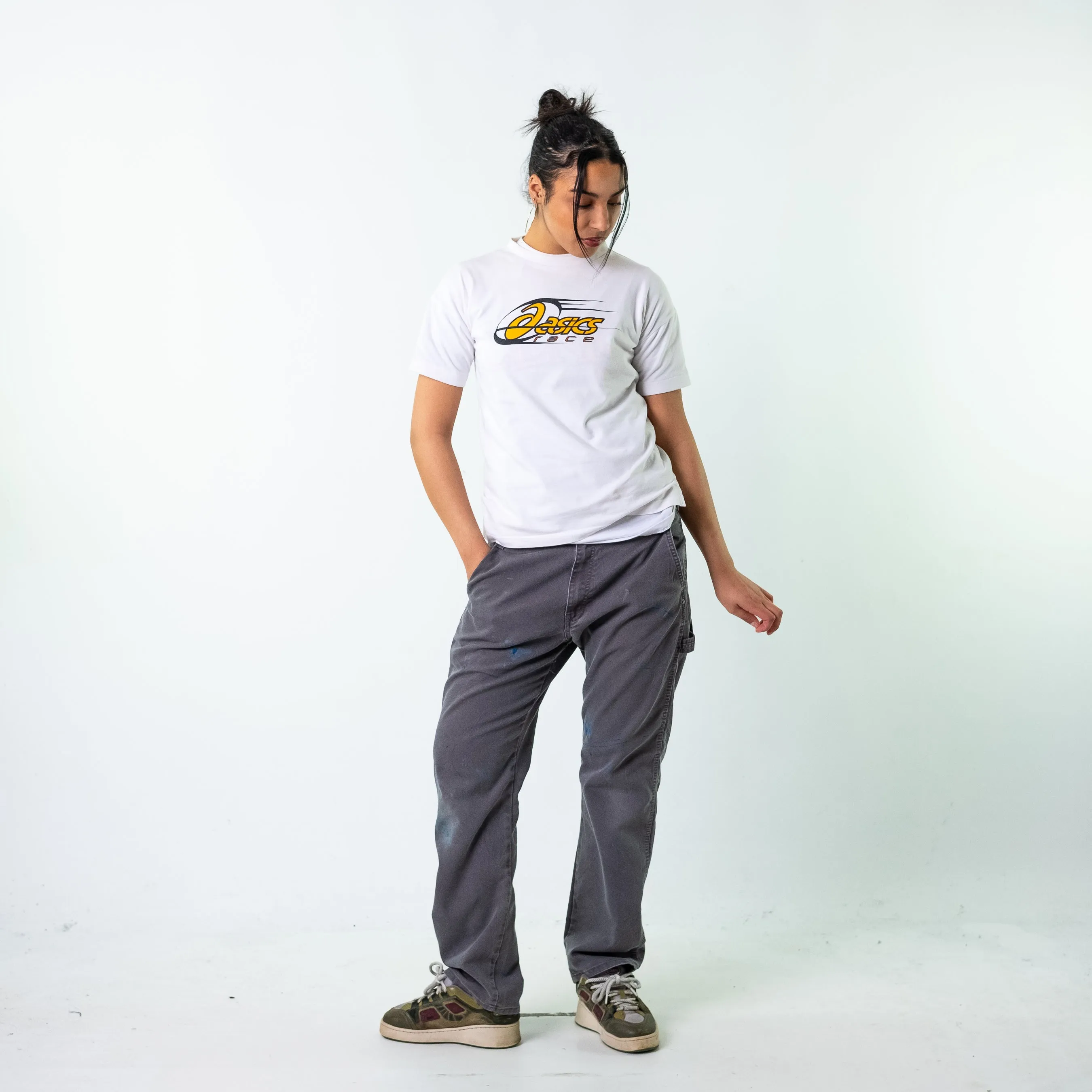 Light Grey 90s Dickies  Cargo Skater Trousers Pants Jeans (34x30)