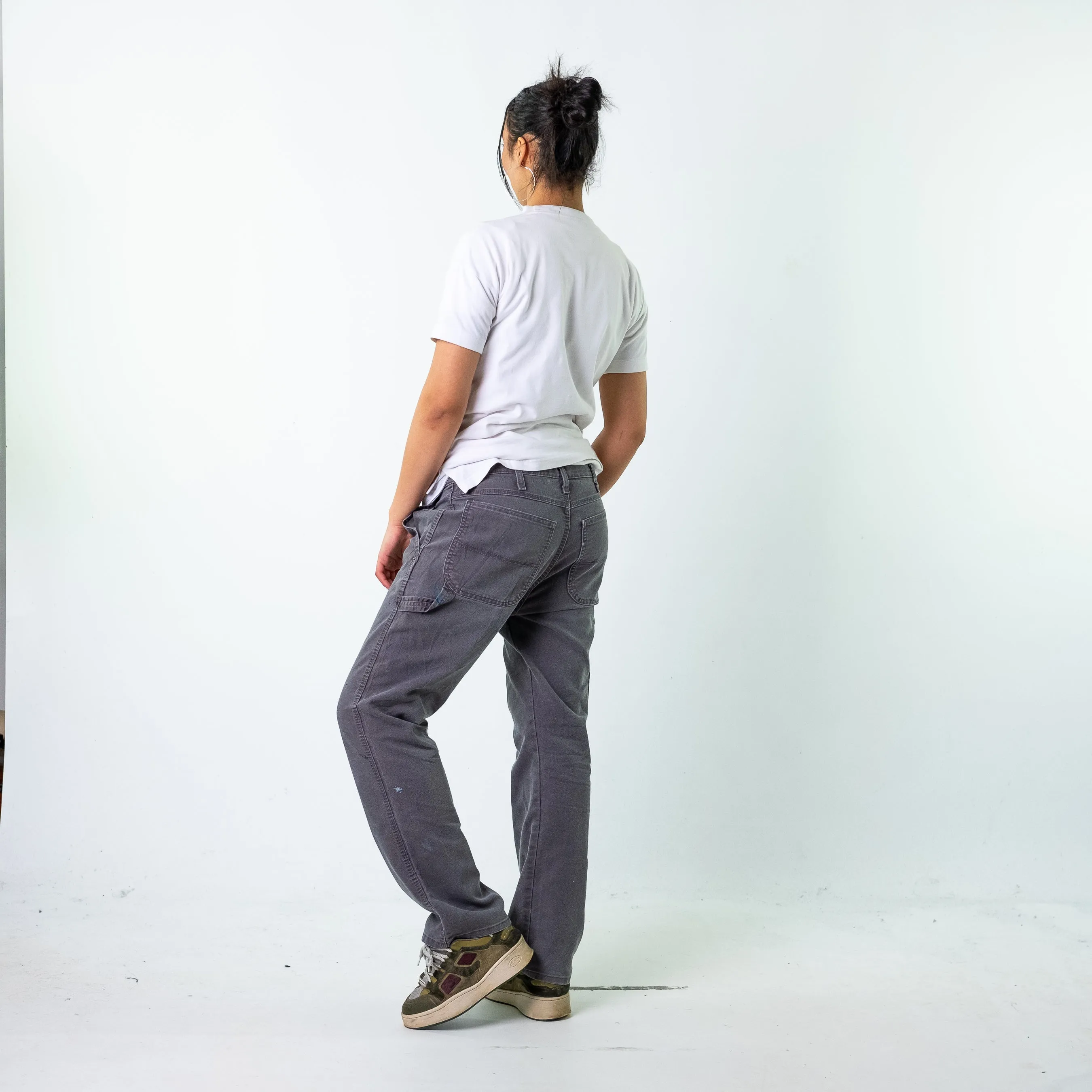 Light Grey 90s Dickies  Cargo Skater Trousers Pants Jeans (34x30)