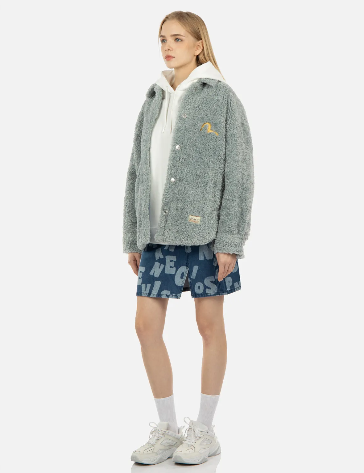 Logo Appliqué Sherpa Shirt Jacket