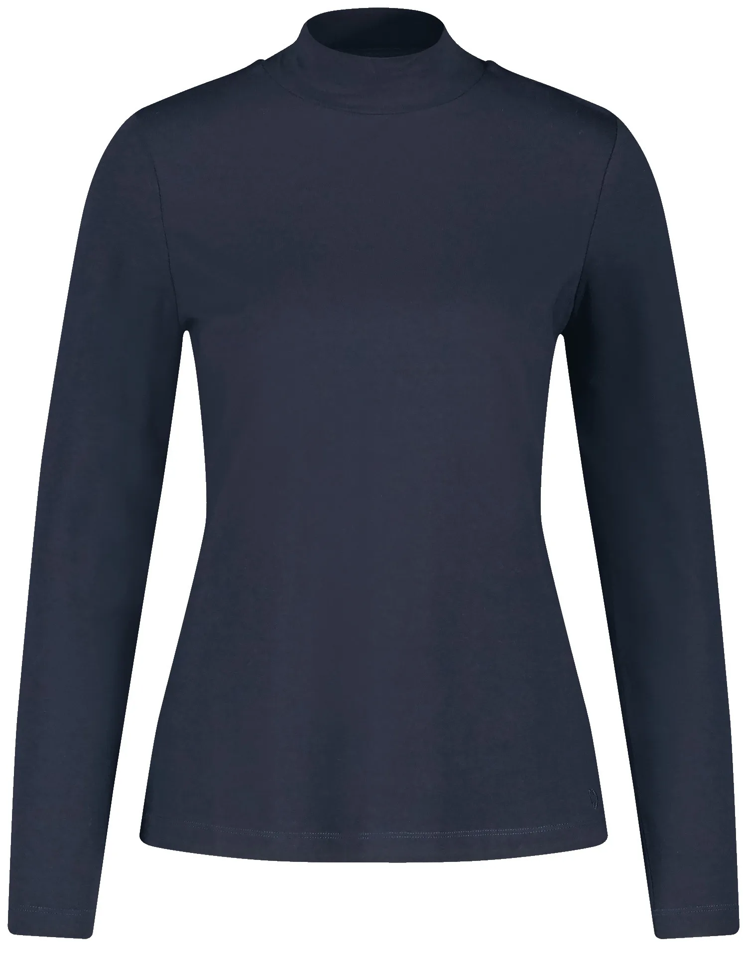 Long sleeve jersey top with a turtleneck