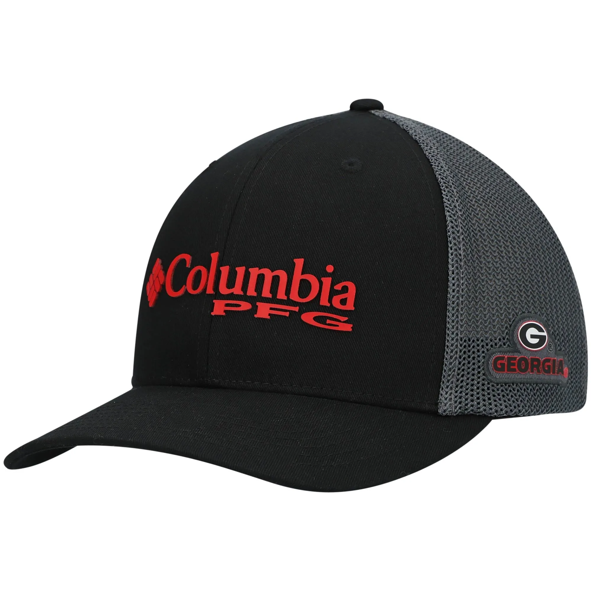 Men's Columbia Black/Gray Georgia Bulldogs PFG Flex Hat