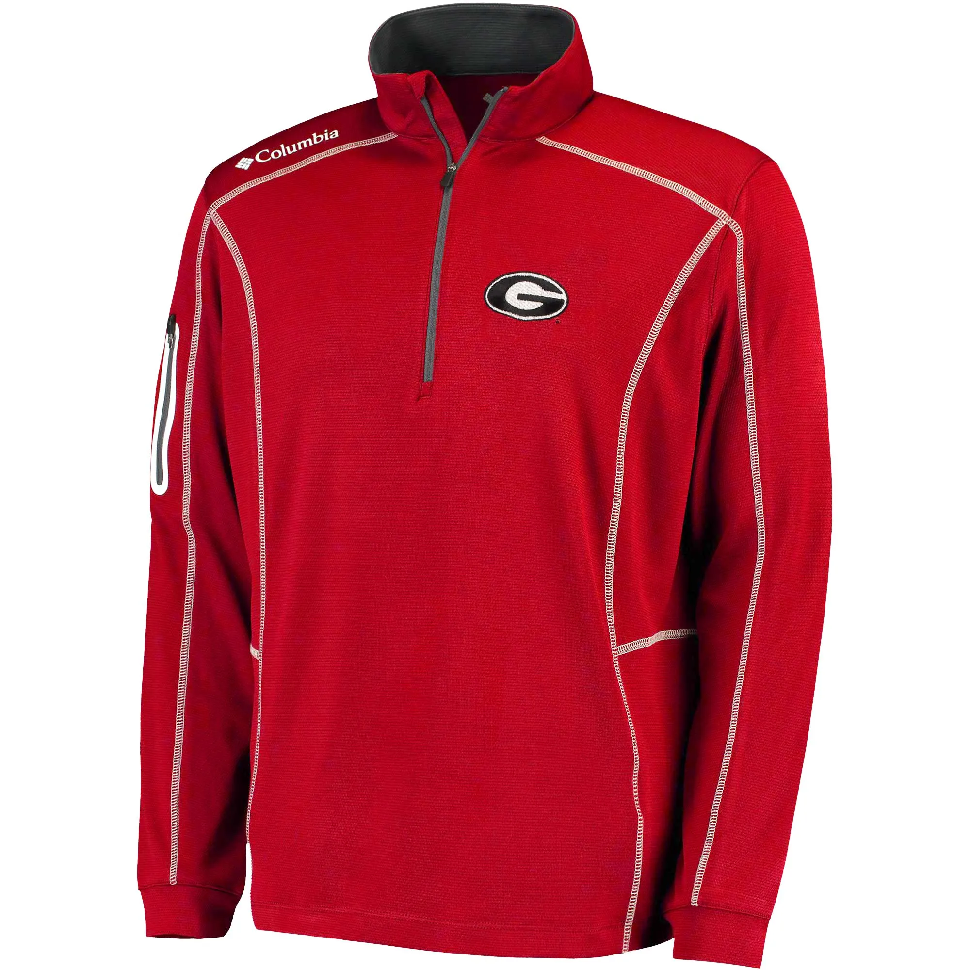 Men's Columbia Golf Red Georgia Bulldogs Shotgun Quarter-Zip Pullover