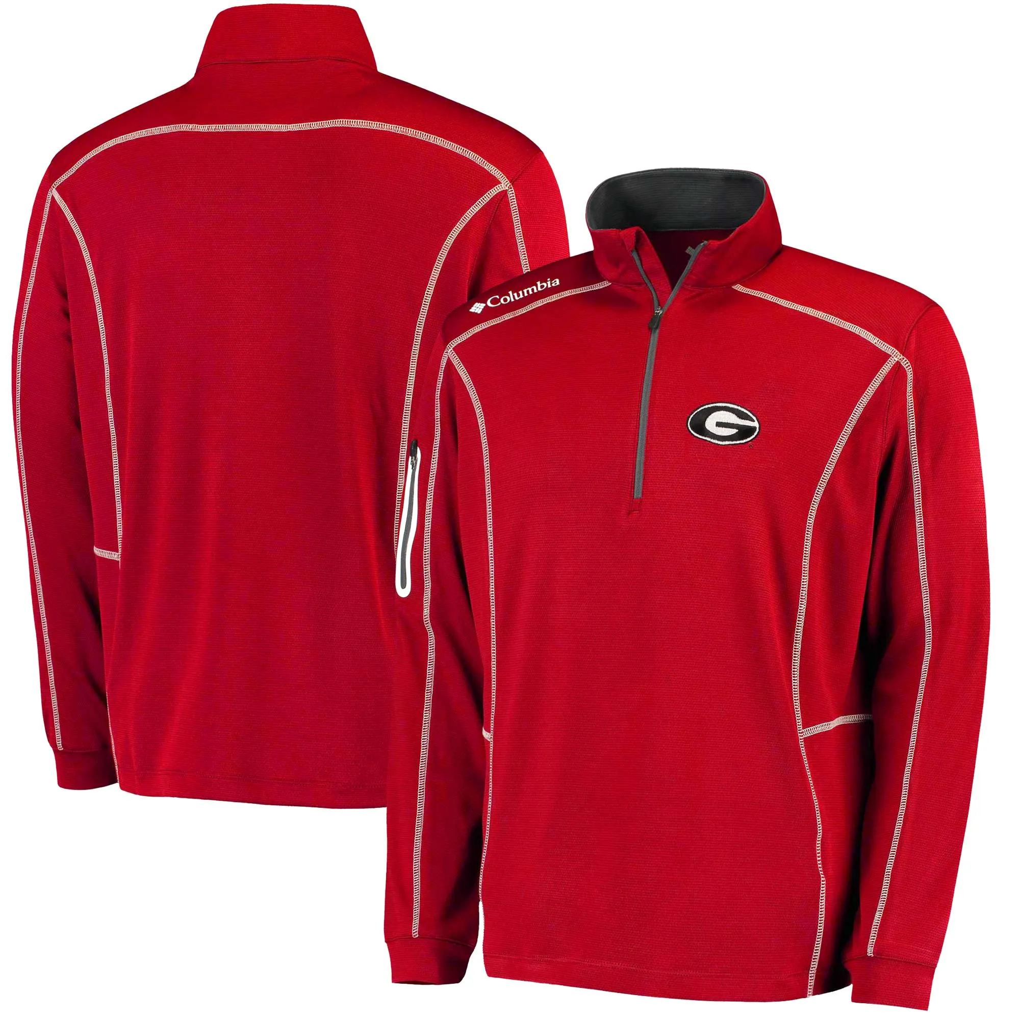 Men's Columbia Golf Red Georgia Bulldogs Shotgun Quarter-Zip Pullover