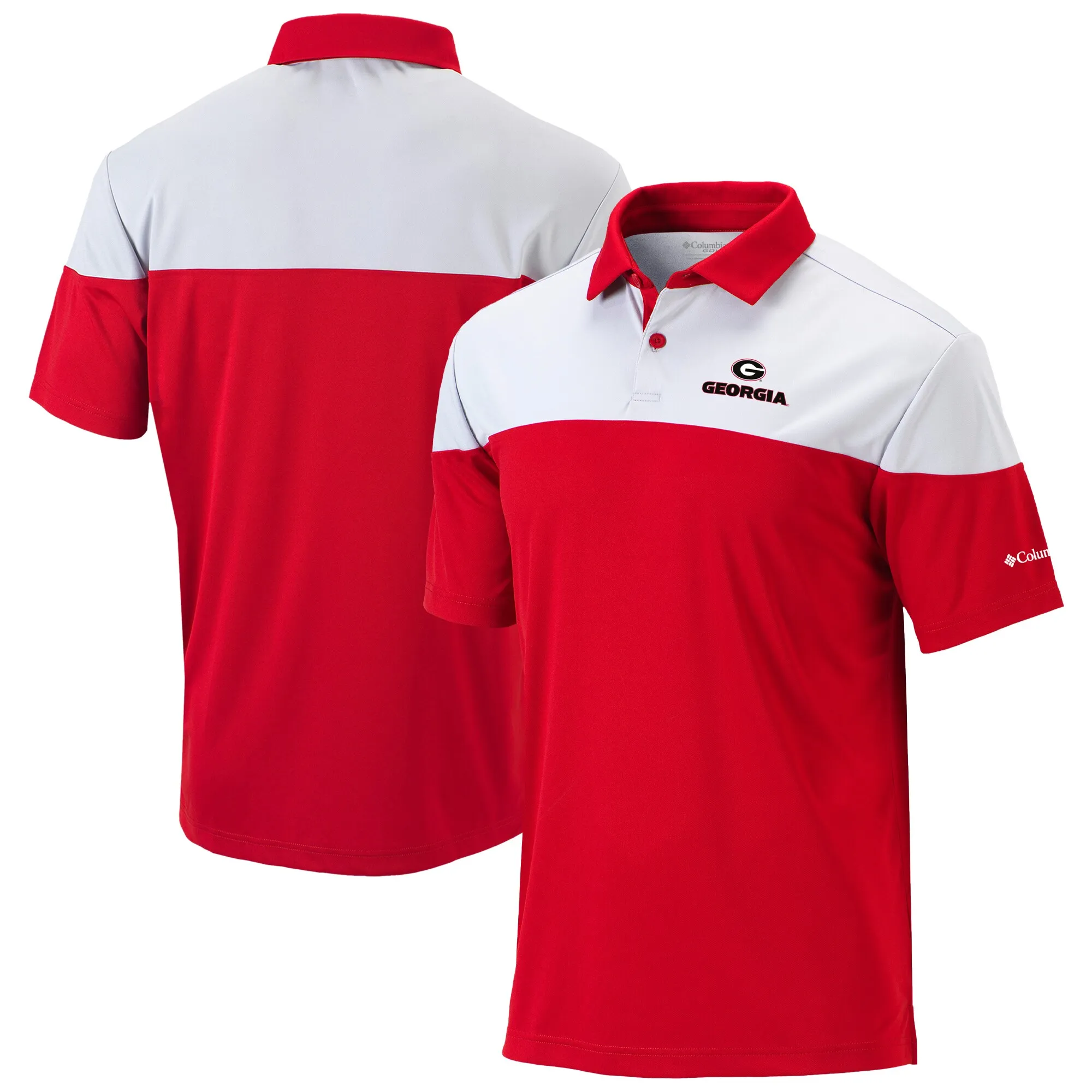 Men's Columbia Red Georgia Bulldogs Best Ball Omni-Wick Polo