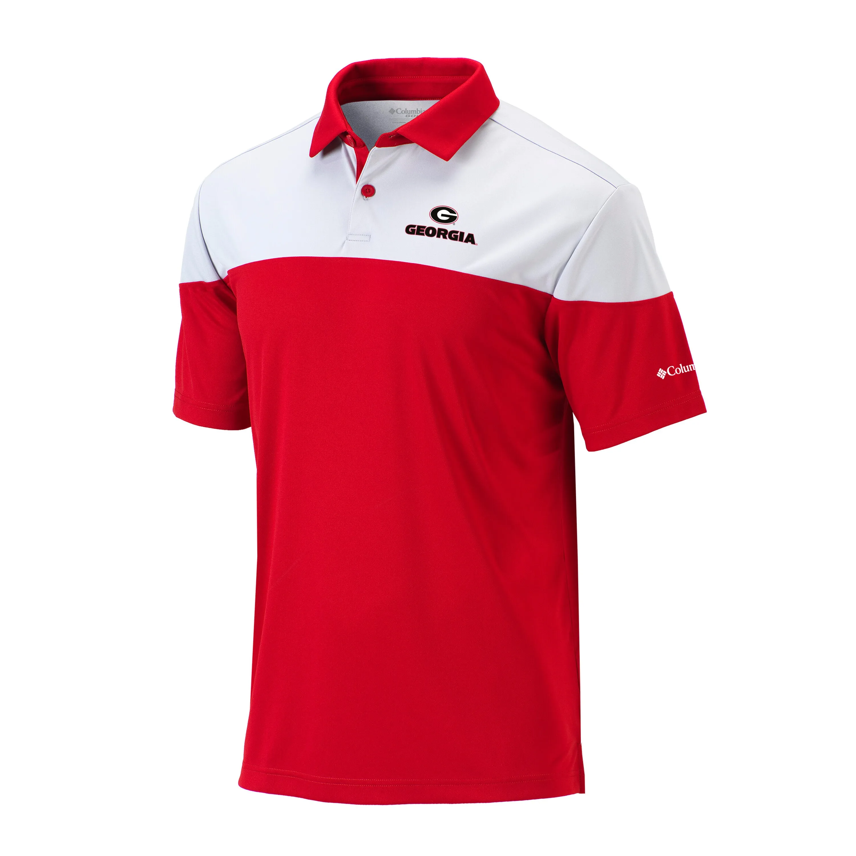 Men's Columbia Red Georgia Bulldogs Best Ball Omni-Wick Polo