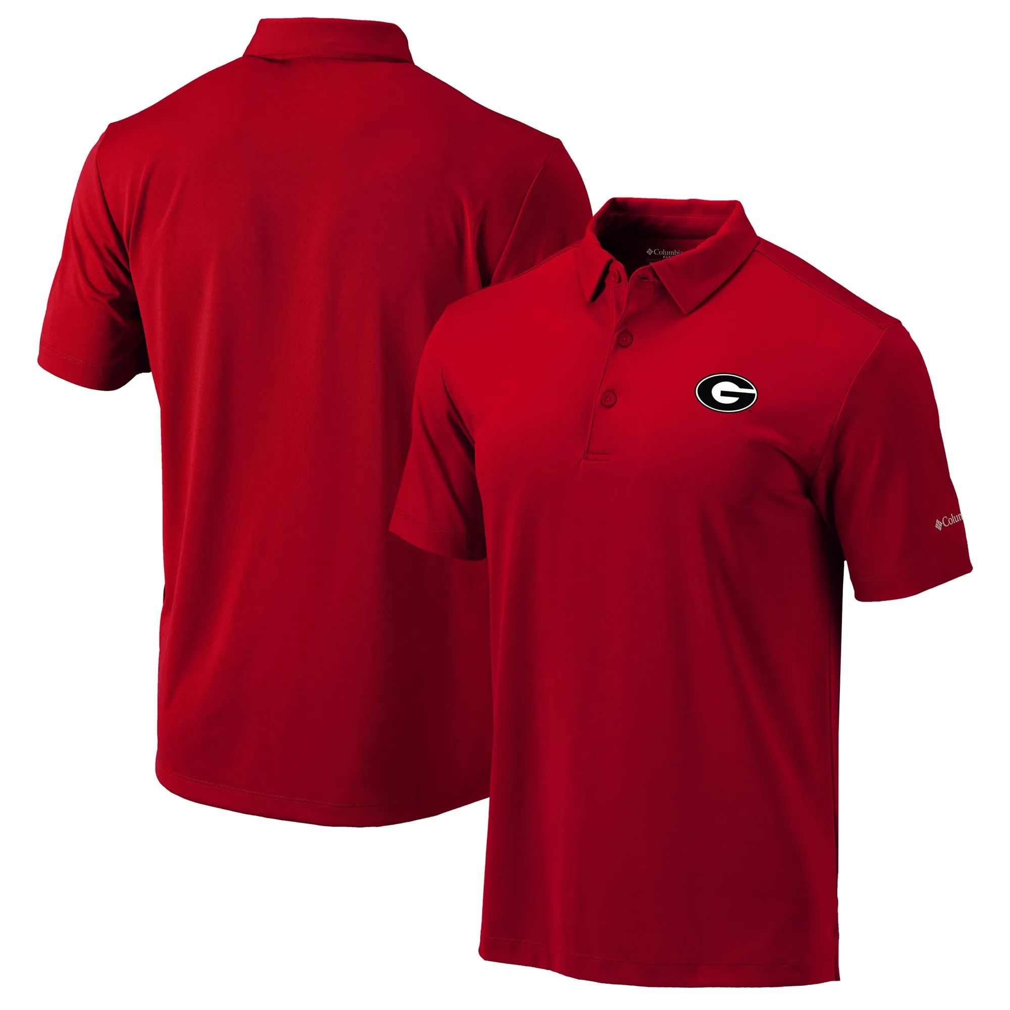 Men's Columbia Red Georgia Bulldogs Omni-Wick Drive Polo