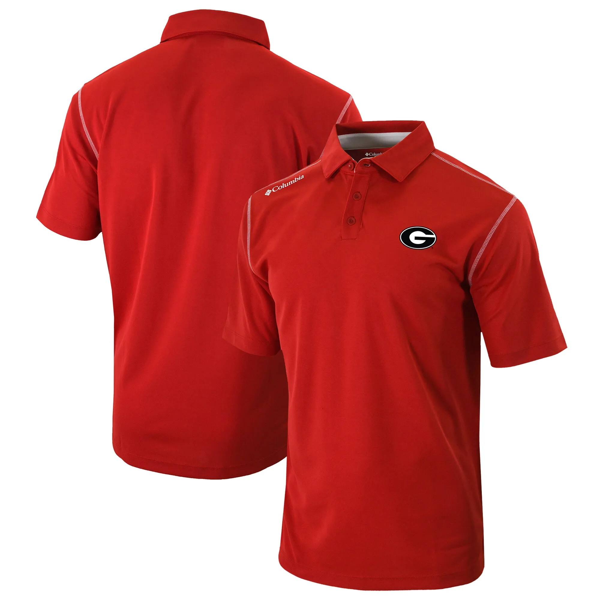 Men's Columbia Red Georgia Bulldogs Omni-Wick Shotgun Polo