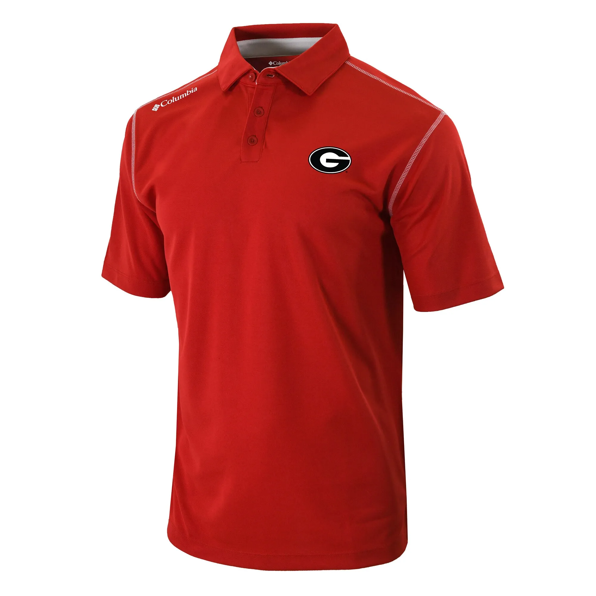 Men's Columbia Red Georgia Bulldogs Omni-Wick Shotgun Polo