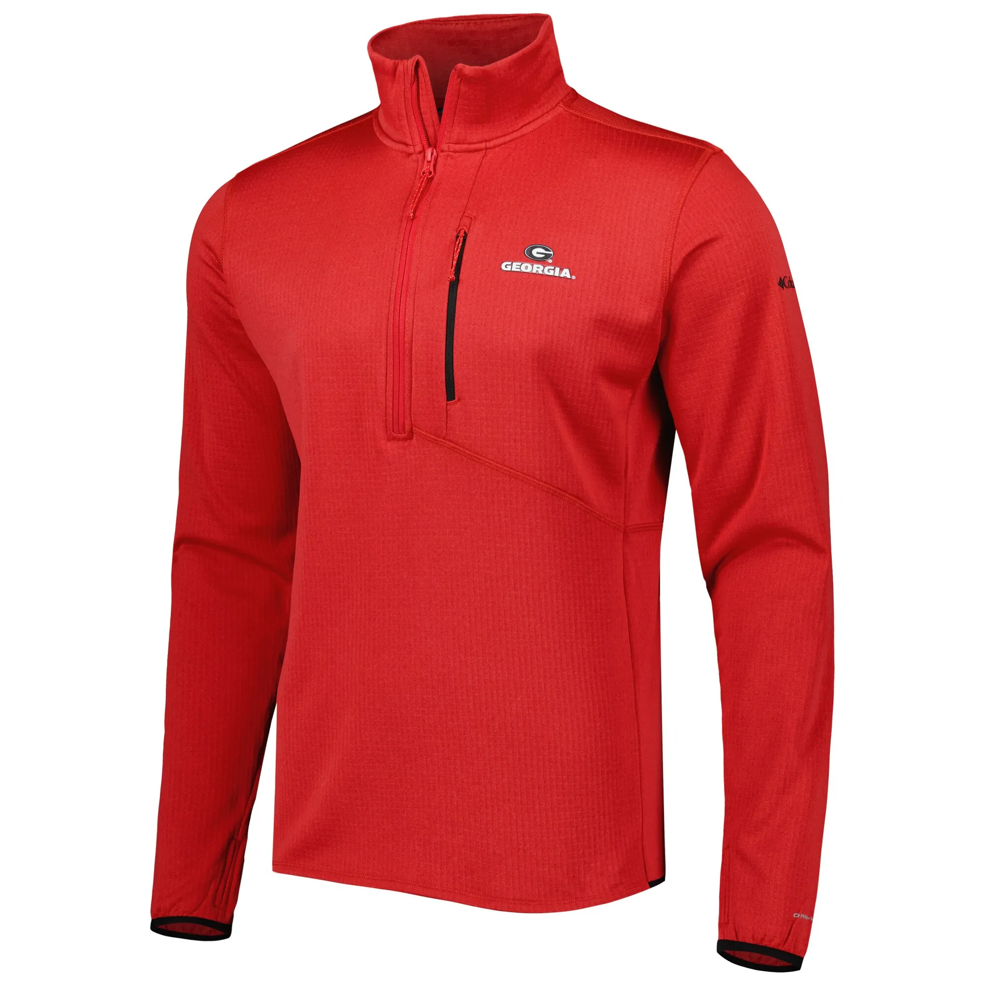 Men's Columbia Red Georgia Bulldogs Park View Omni-Wick Half-Zip Top