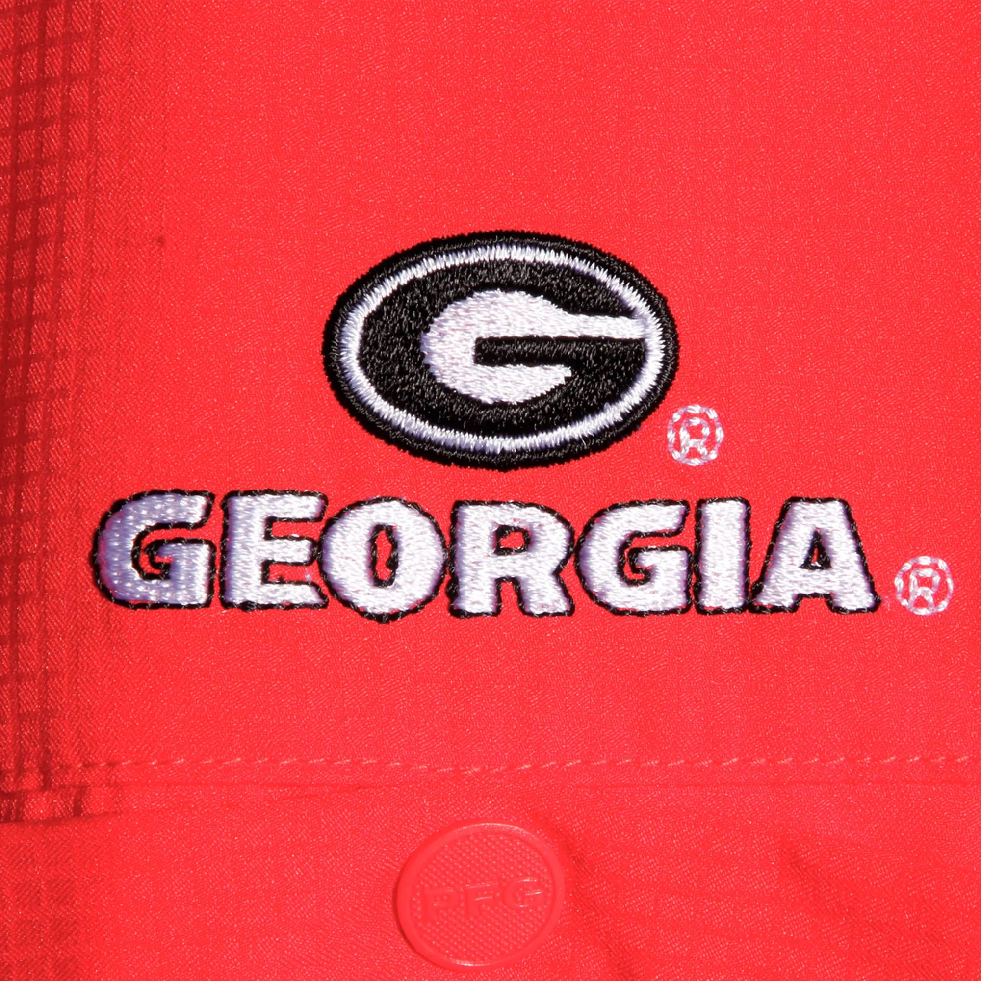 Men's Columbia Red Georgia Bulldogs Team PFG Tamiami Omni-Shade Button-Down Shirt