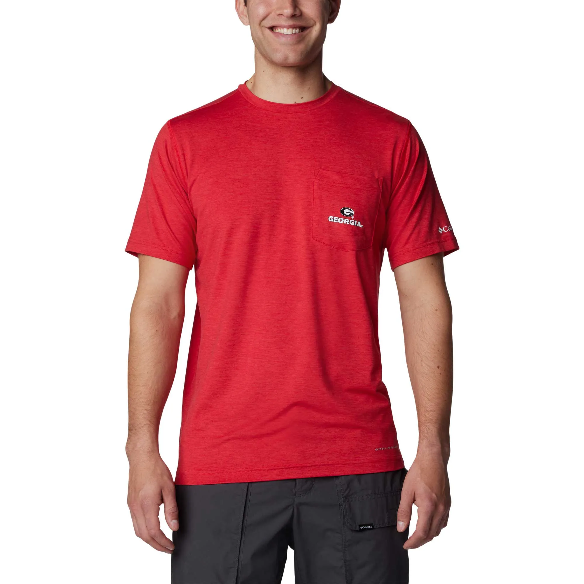 Men's Columbia Red Georgia Bulldogs Tech Trail Omni-Wick T-Shirt