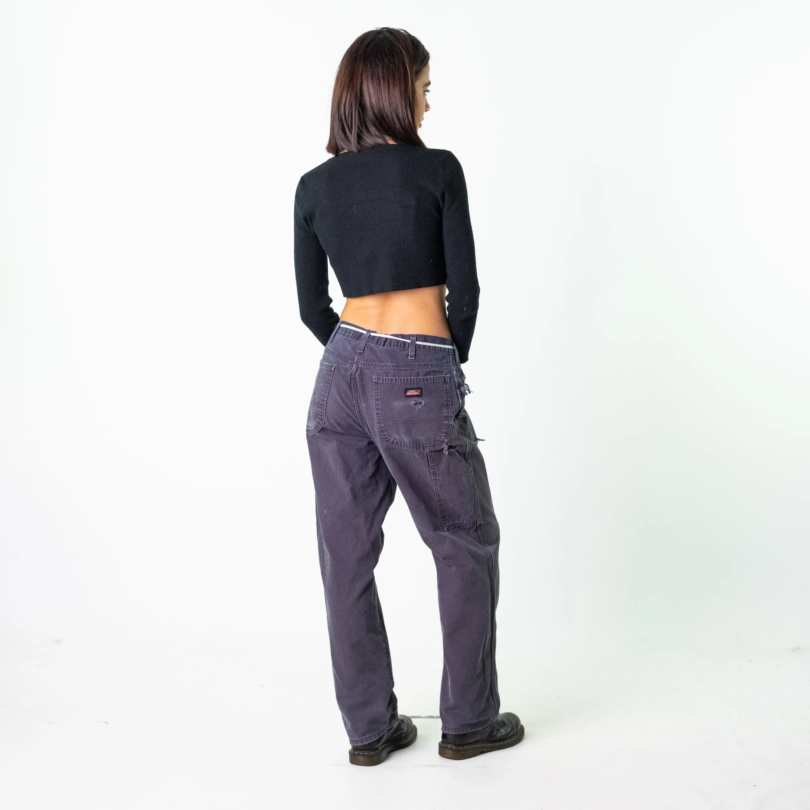 Navy Blue 90s Dickies  Cargo Skater Trousers Pants Jeans (34x30)