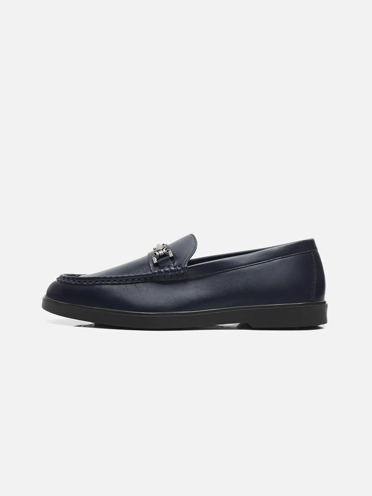 Navy Blue Bit Loafers - FAMS24-065