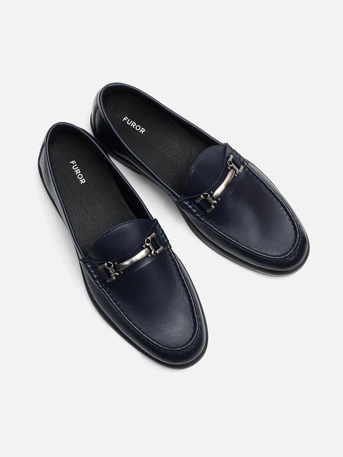 Navy Blue Bit Loafers - FAMS24-065