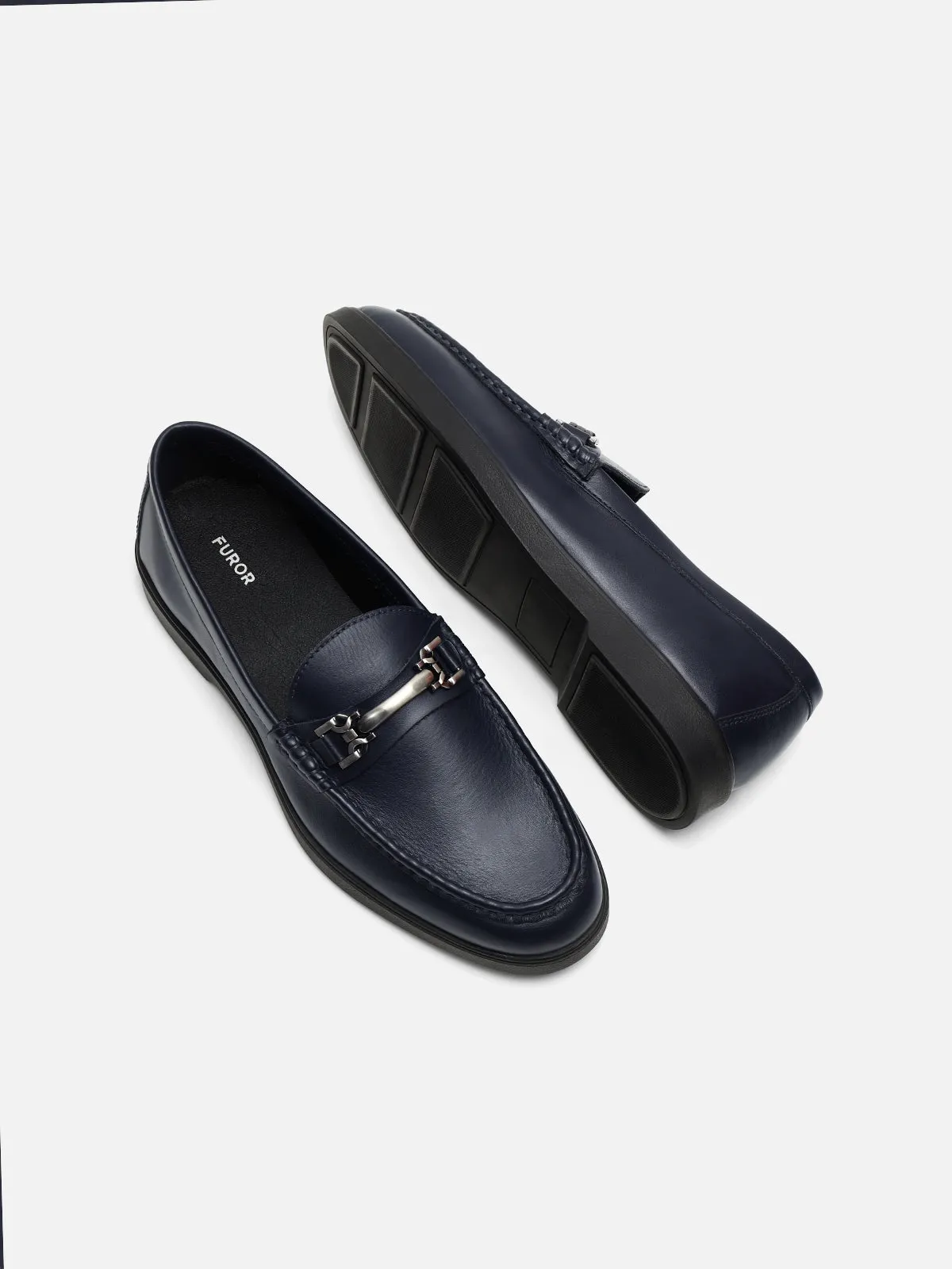 Navy Blue Bit Loafers - FAMS24-065