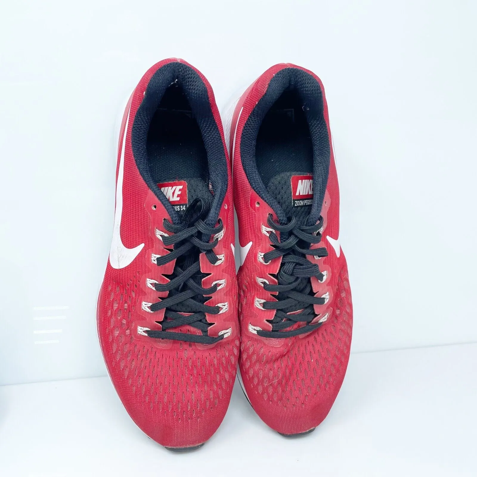 Nike Mens Air Zoom Pegasus 34 887009-601 Red Running Shoes Sneakers Size 10