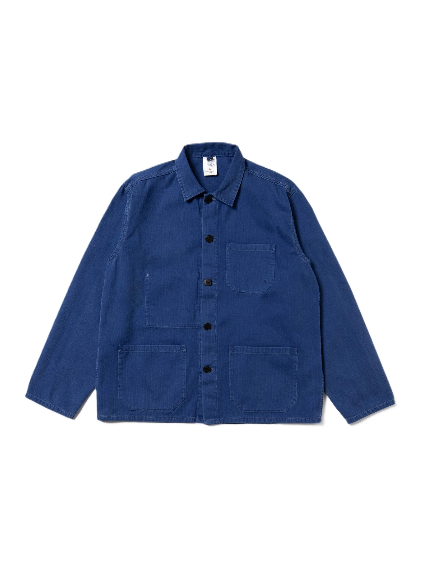 Nudie Jeans Buddy Herringbone Chore Jacket Blue