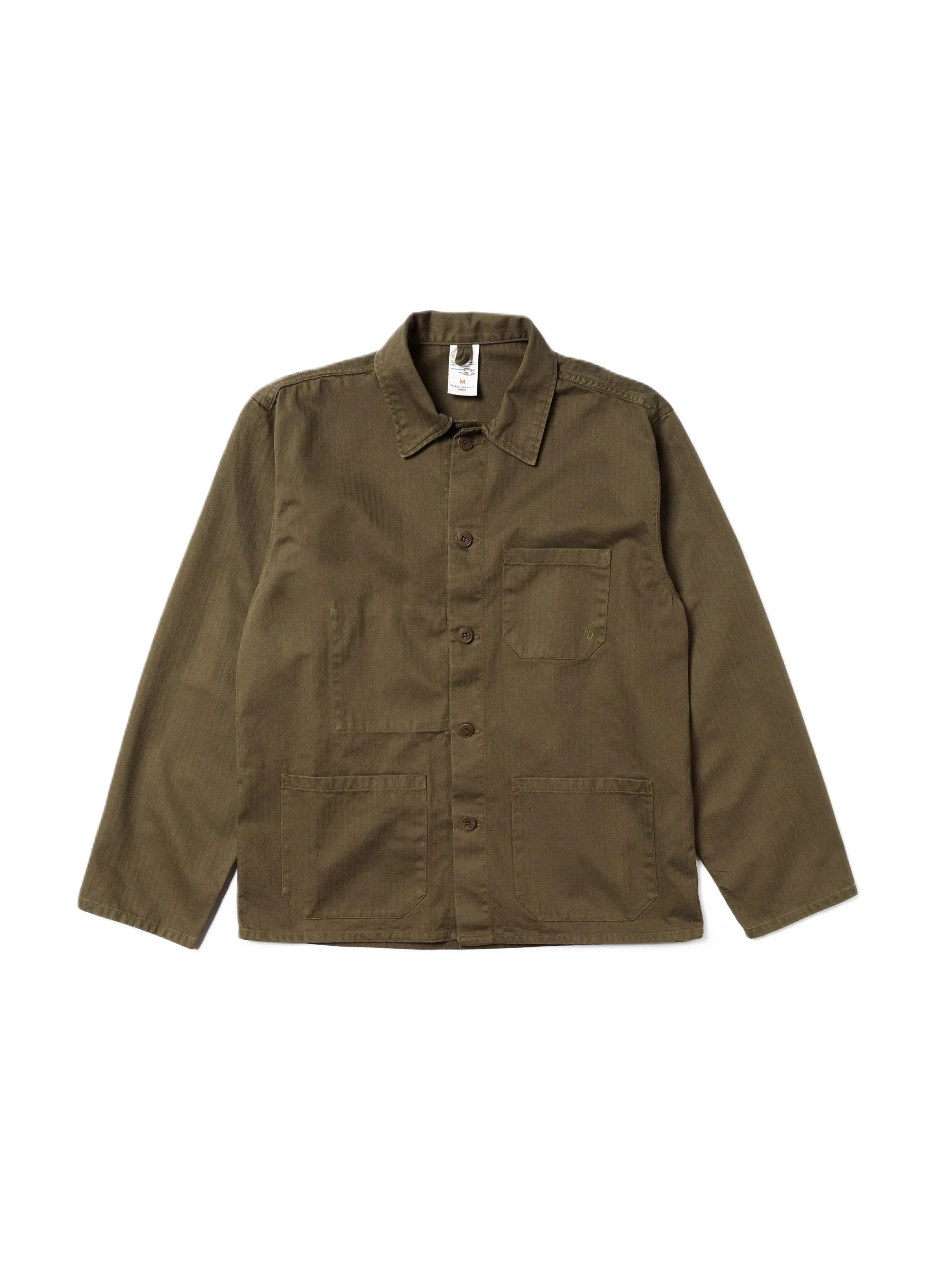 Nudie Jeans Buddy Herringbone Chore Jacket Olive