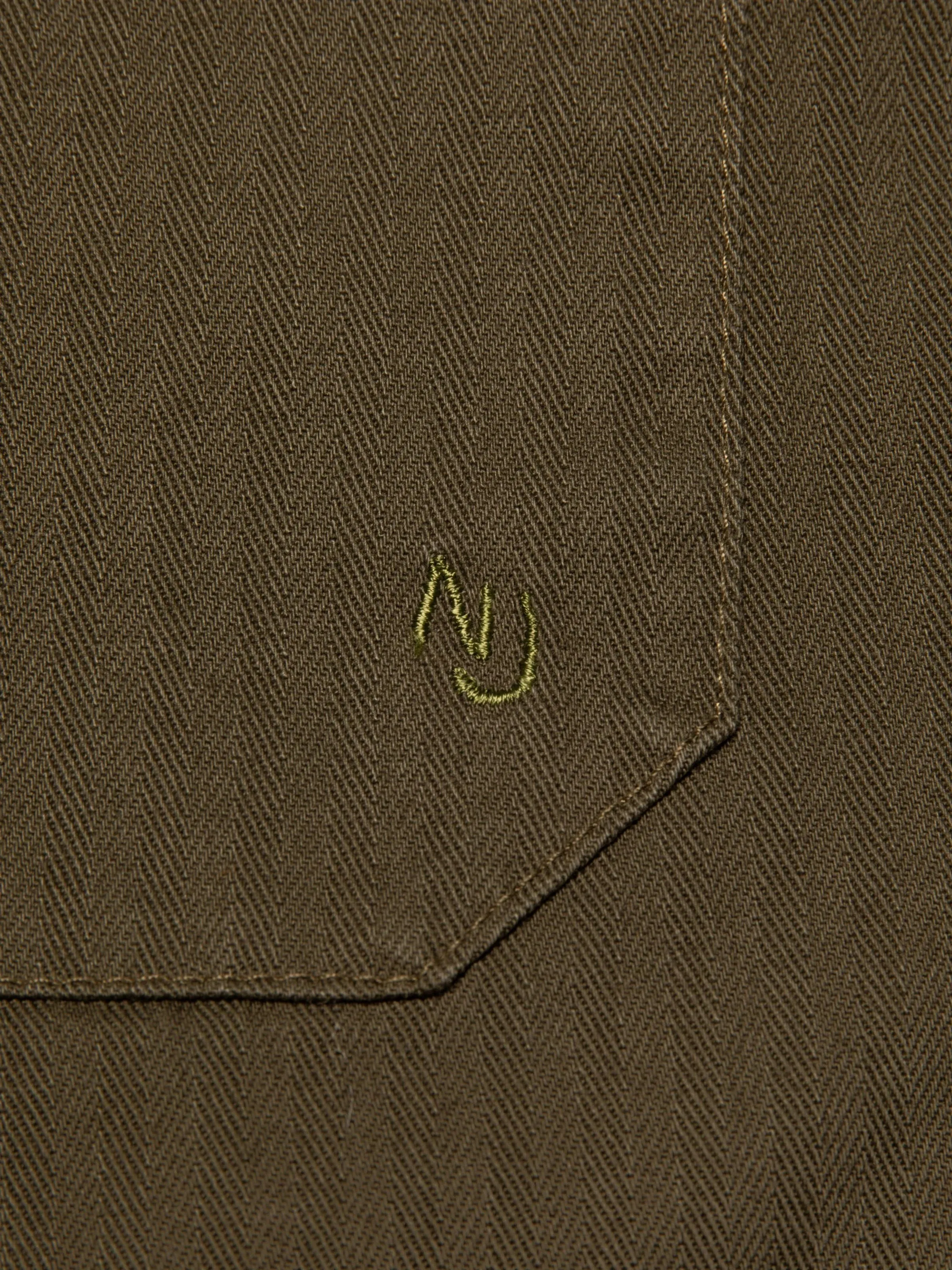 Nudie Jeans Buddy Herringbone Chore Jacket Olive