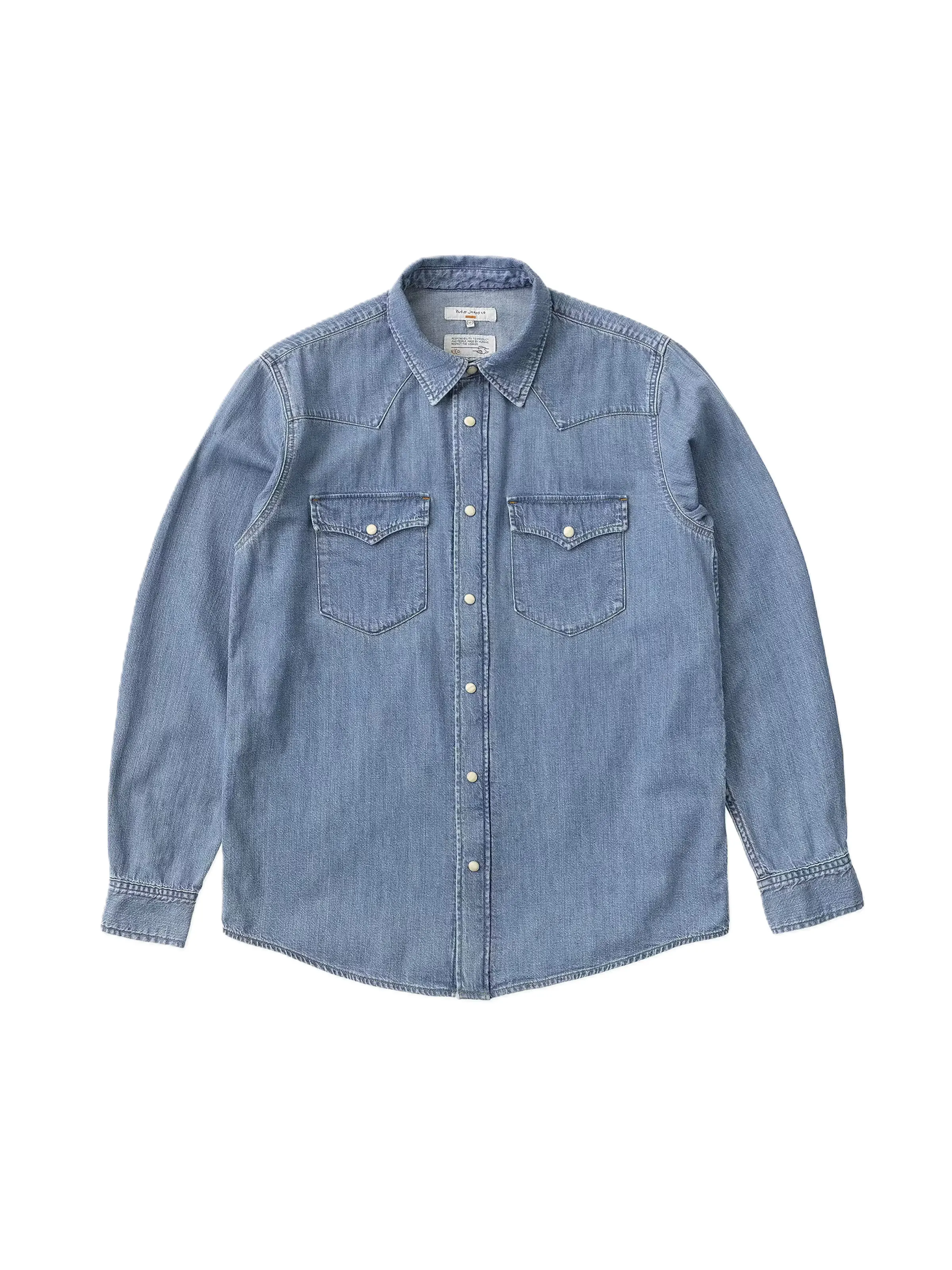 Nudie Jeans George LS Shirt Blue Denim