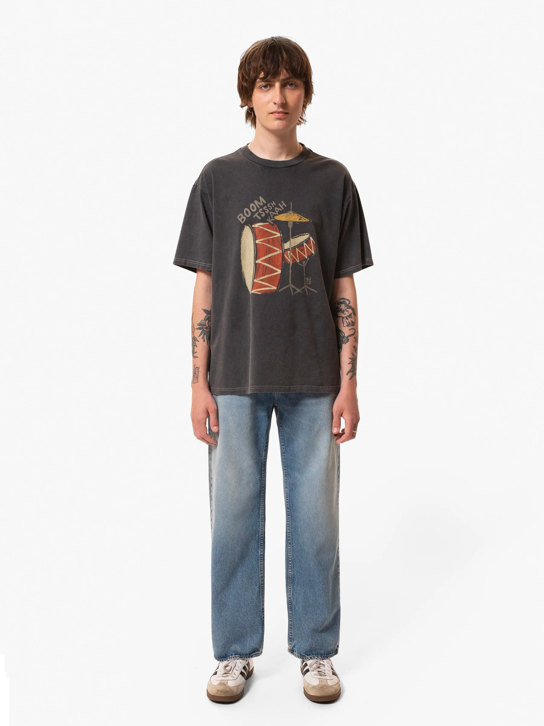 Nudie Jeans Koffe Trummor Tee Antracite