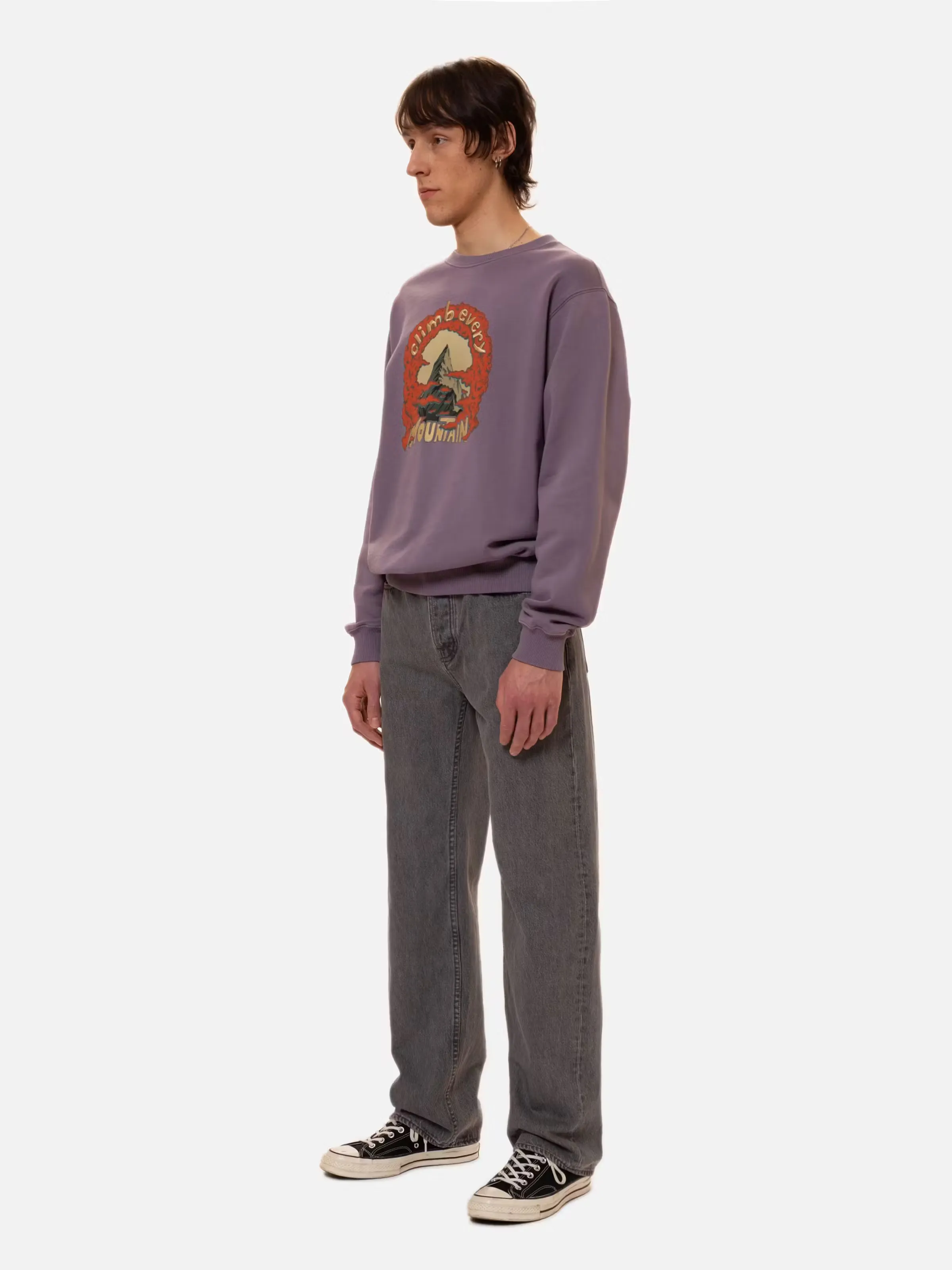 Nudie Jeans Lasse Every Mountain Sweat Lilac