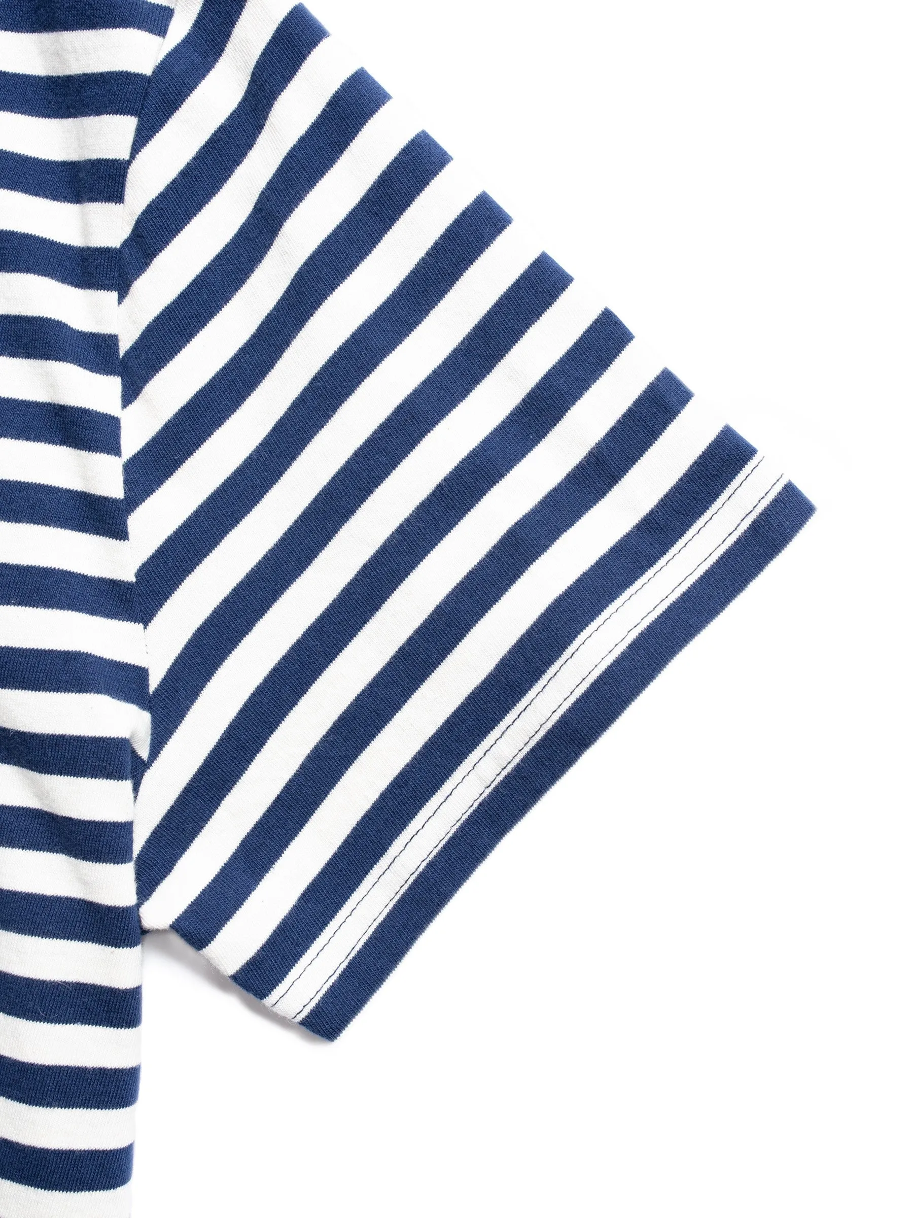 Nudie Jeans Leif Breton Stripe Tee Off-white/Blue