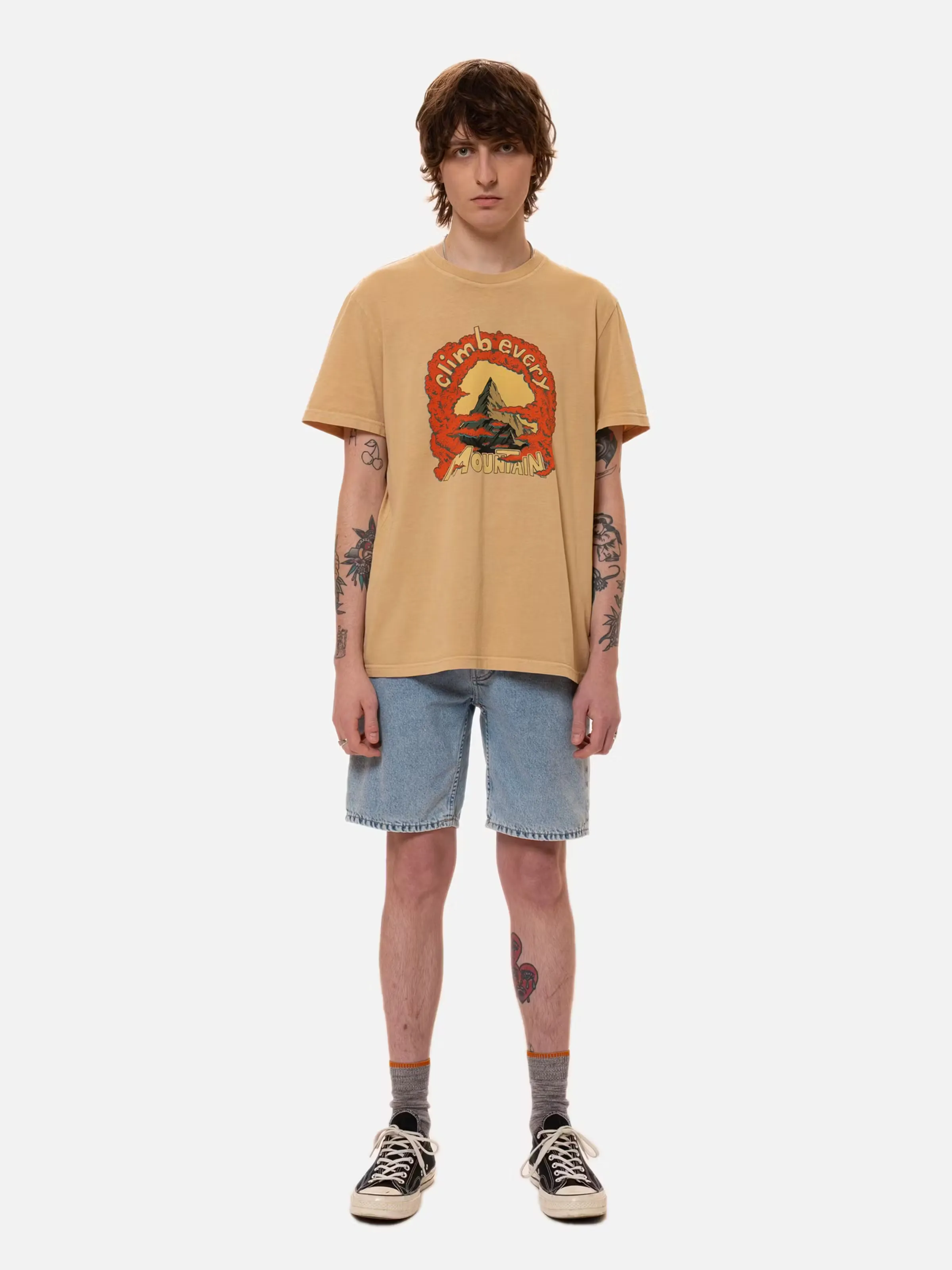 Nudie Jeans Roy Every Mountain Tee Faded Sun